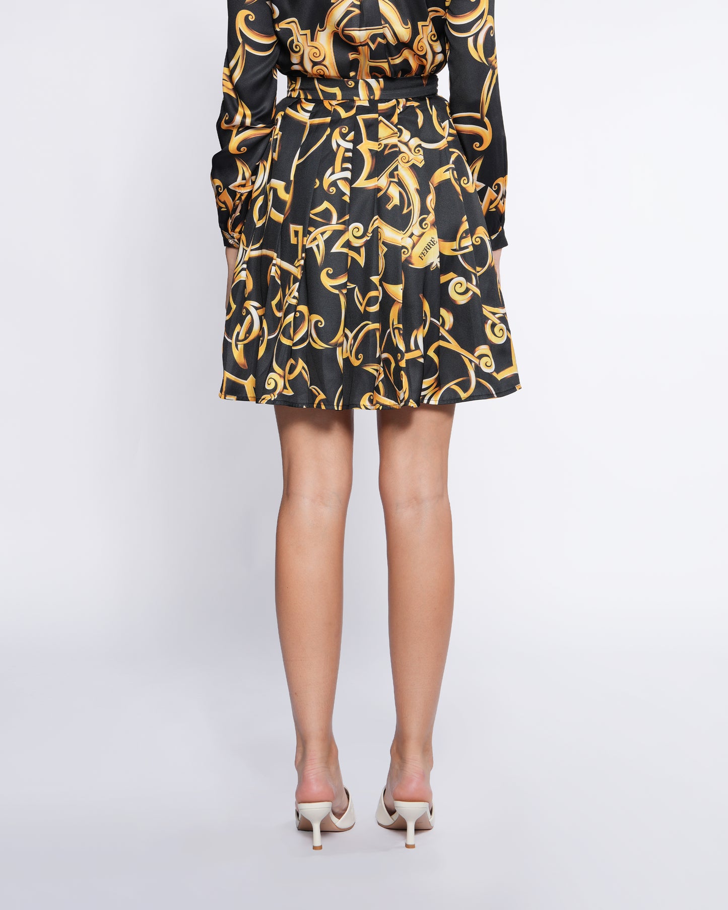 Gold Baroque Pleated Skirt