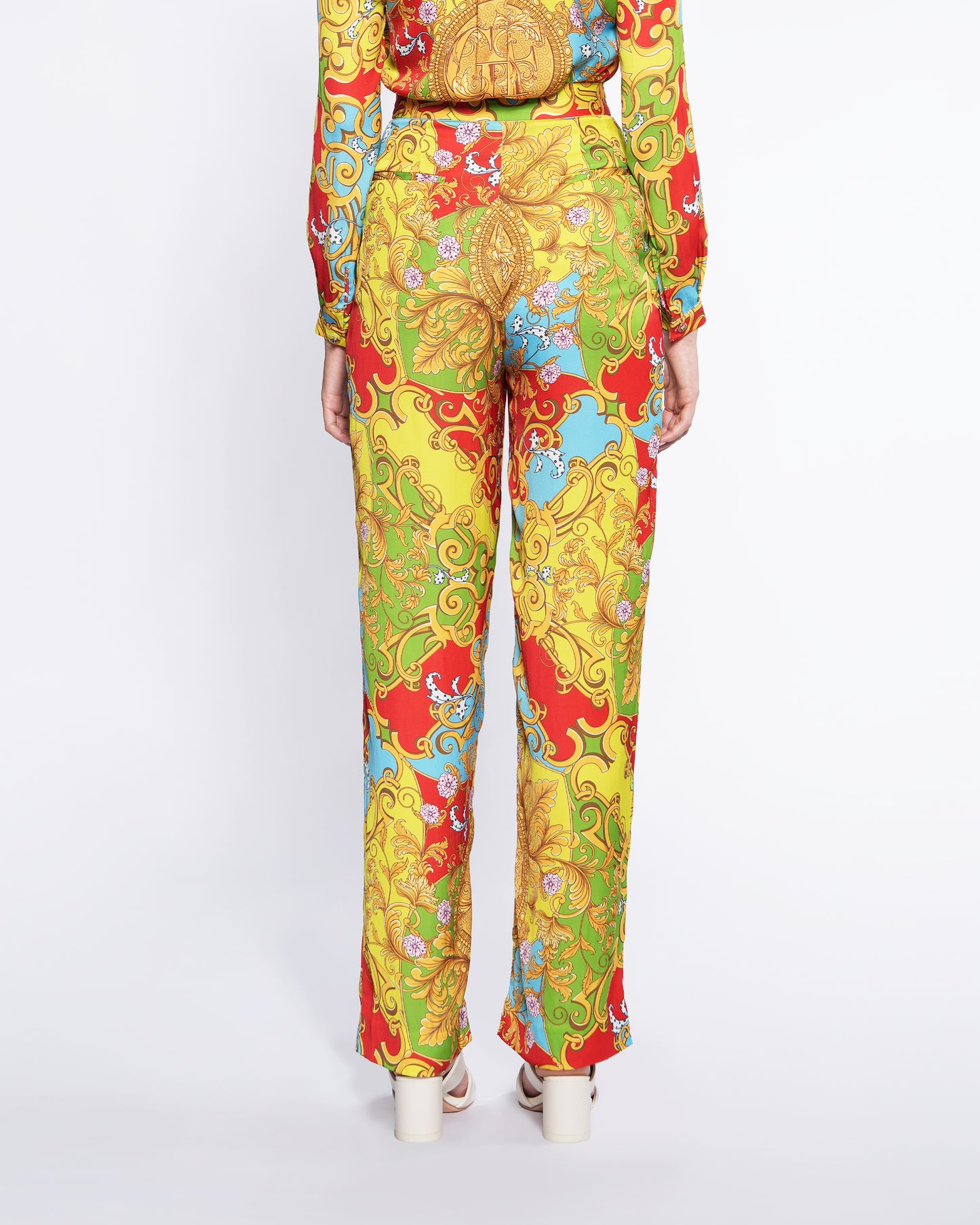 Baroque Print Straight Pants
