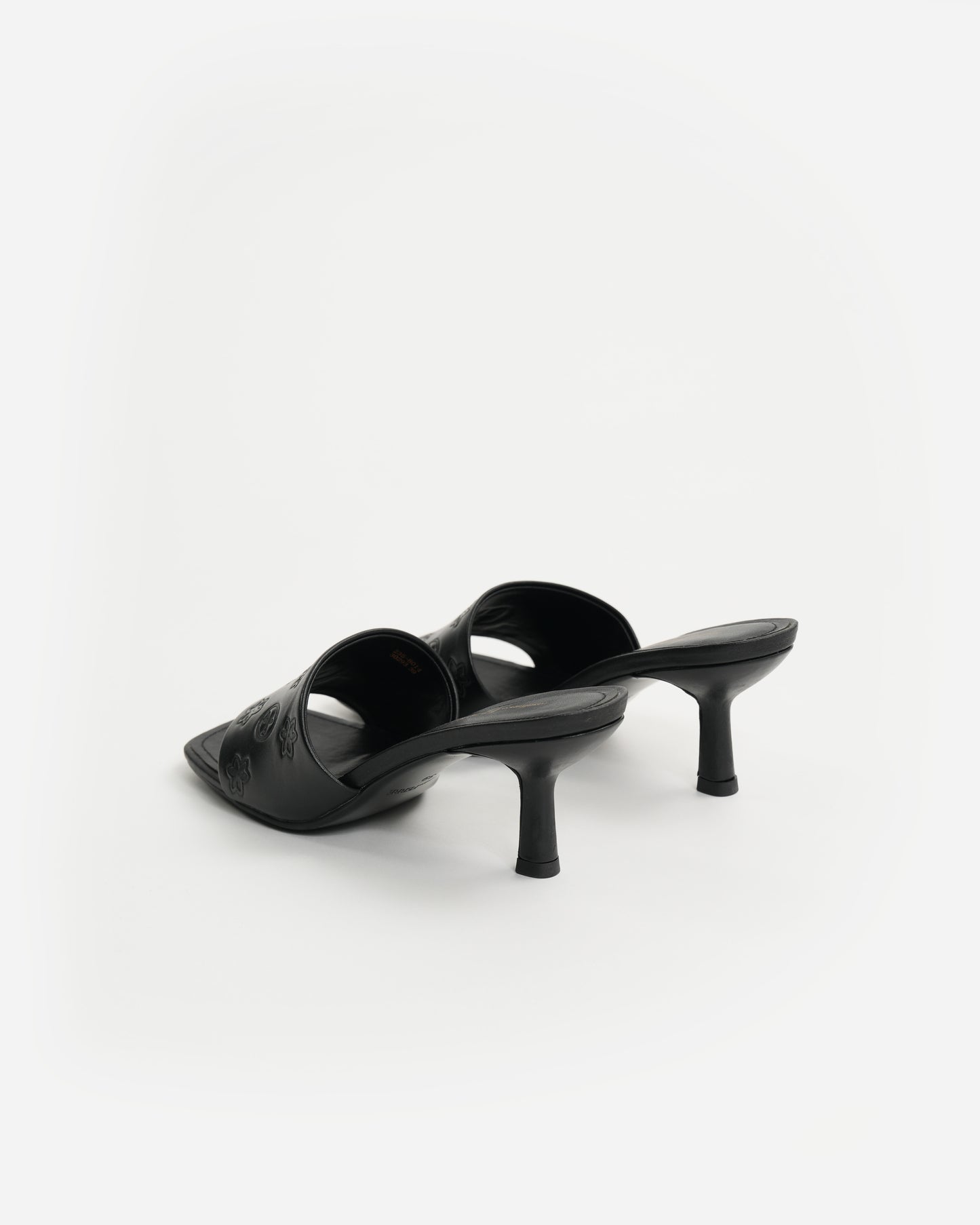 GF Logo Leather Heeled Sandals