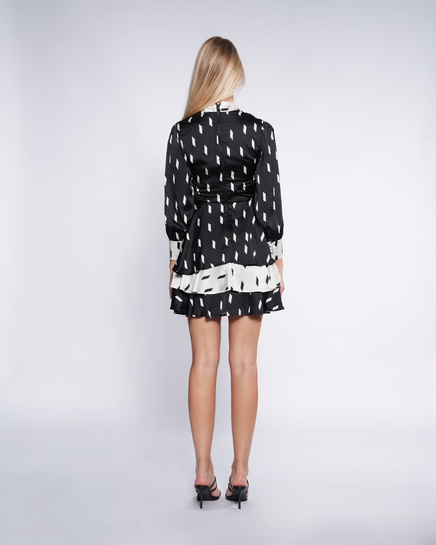 Tie Neck 3-Tier Mini Dress