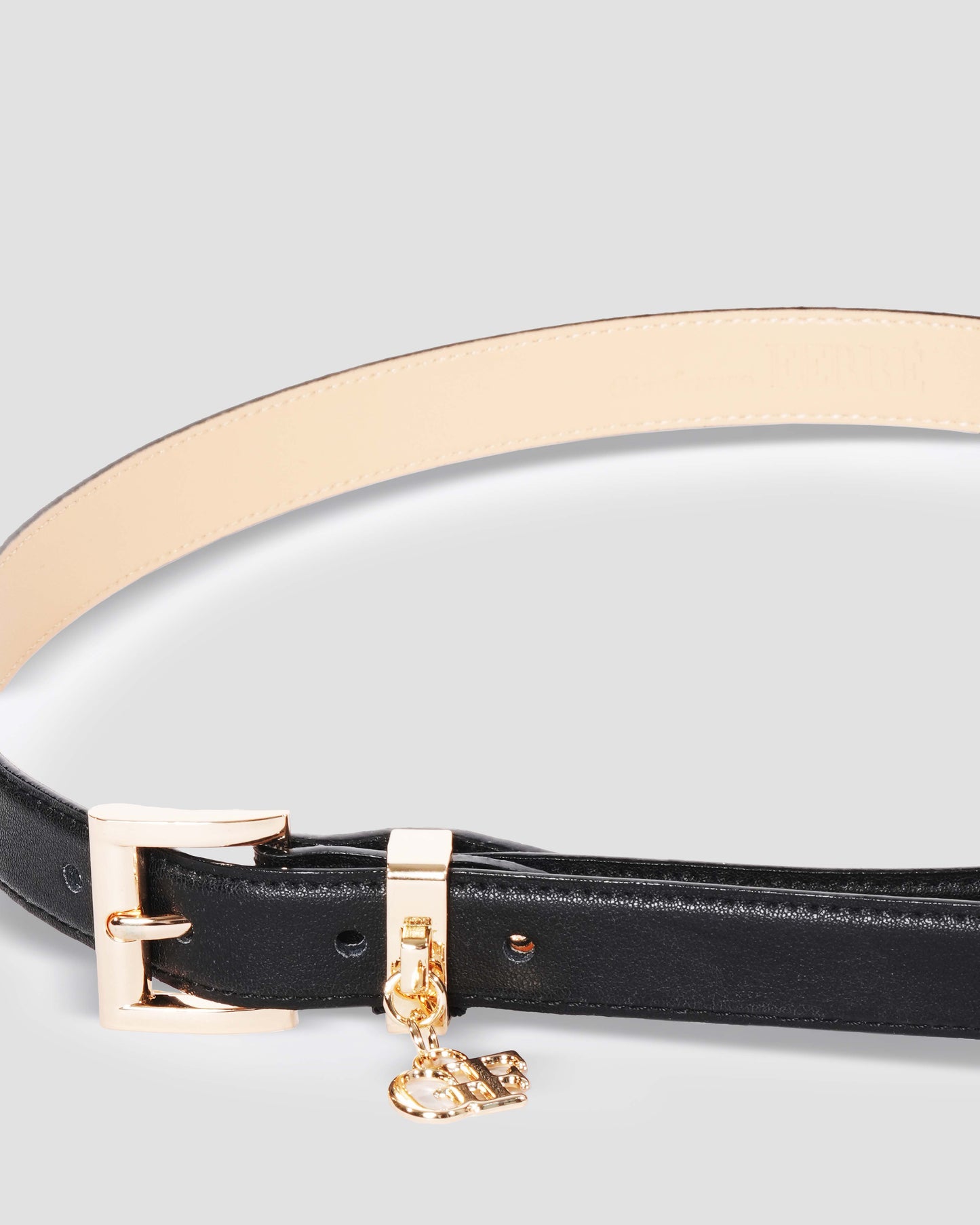Logo Charm Leather Belt