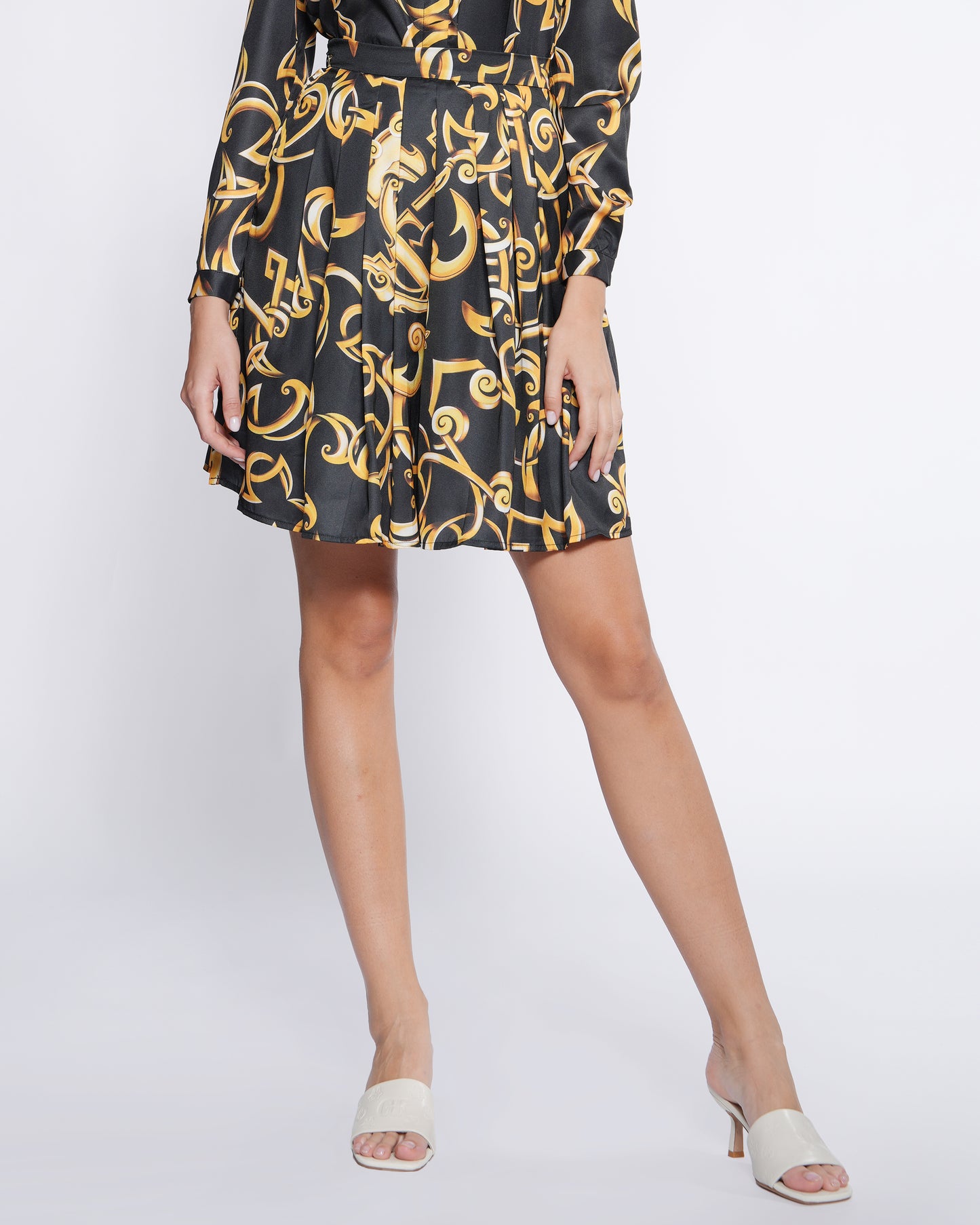 Gold Baroque Pleated Skirt