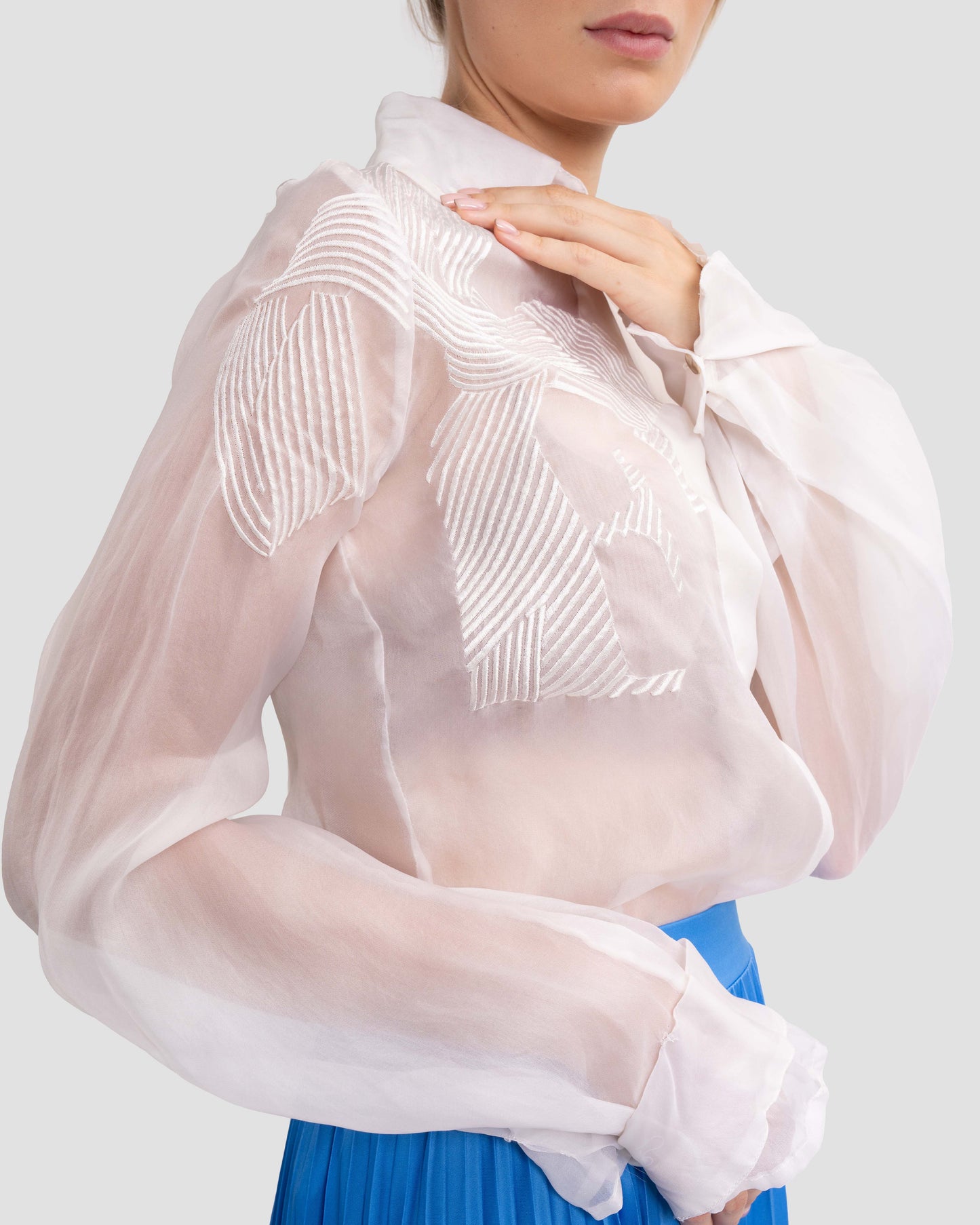 White Sheer Silk Shirt