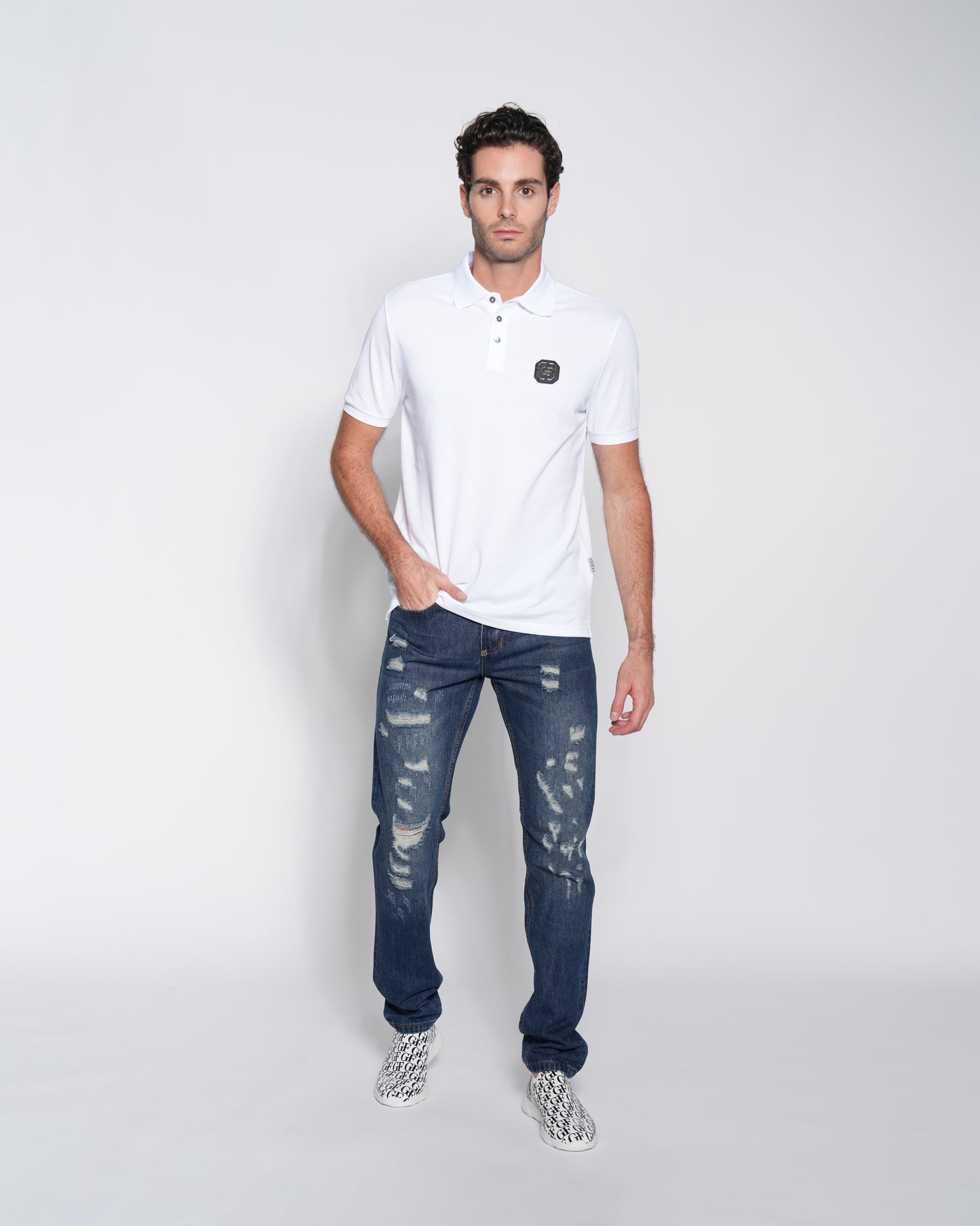 Graphic Print Polo Shirt