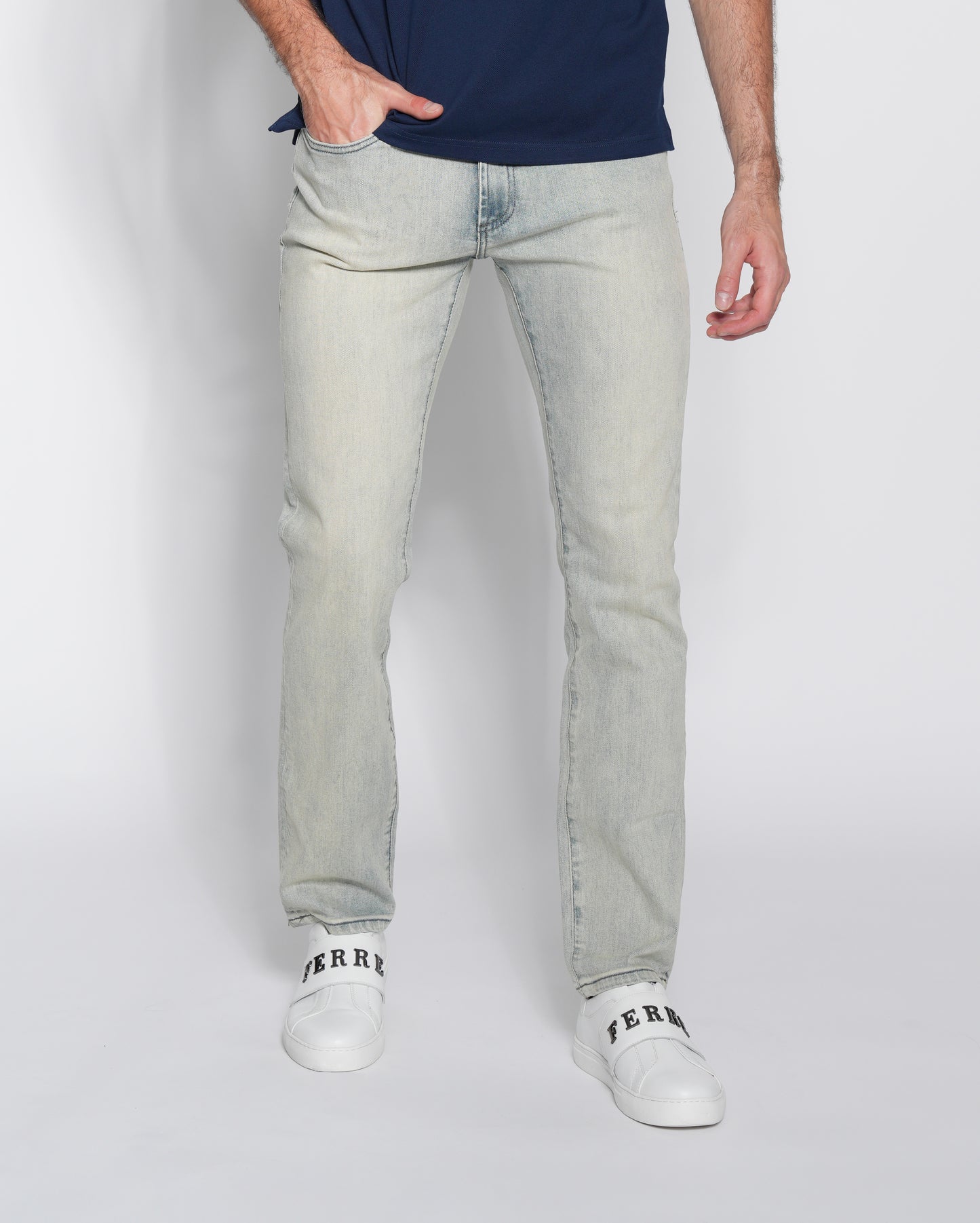 Regular Fit Light Wash Denim Jeans