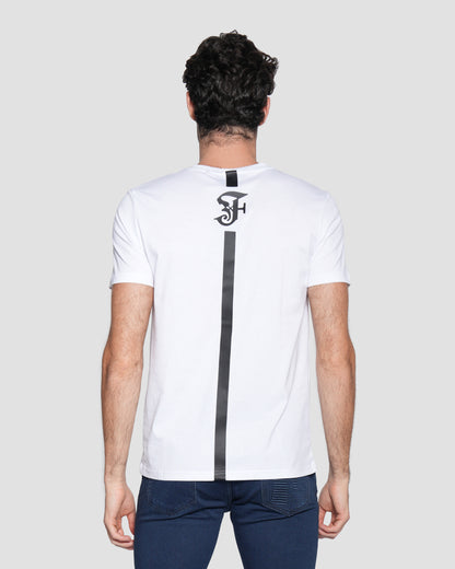 Vertical Brand Printed Back T-Shirt
