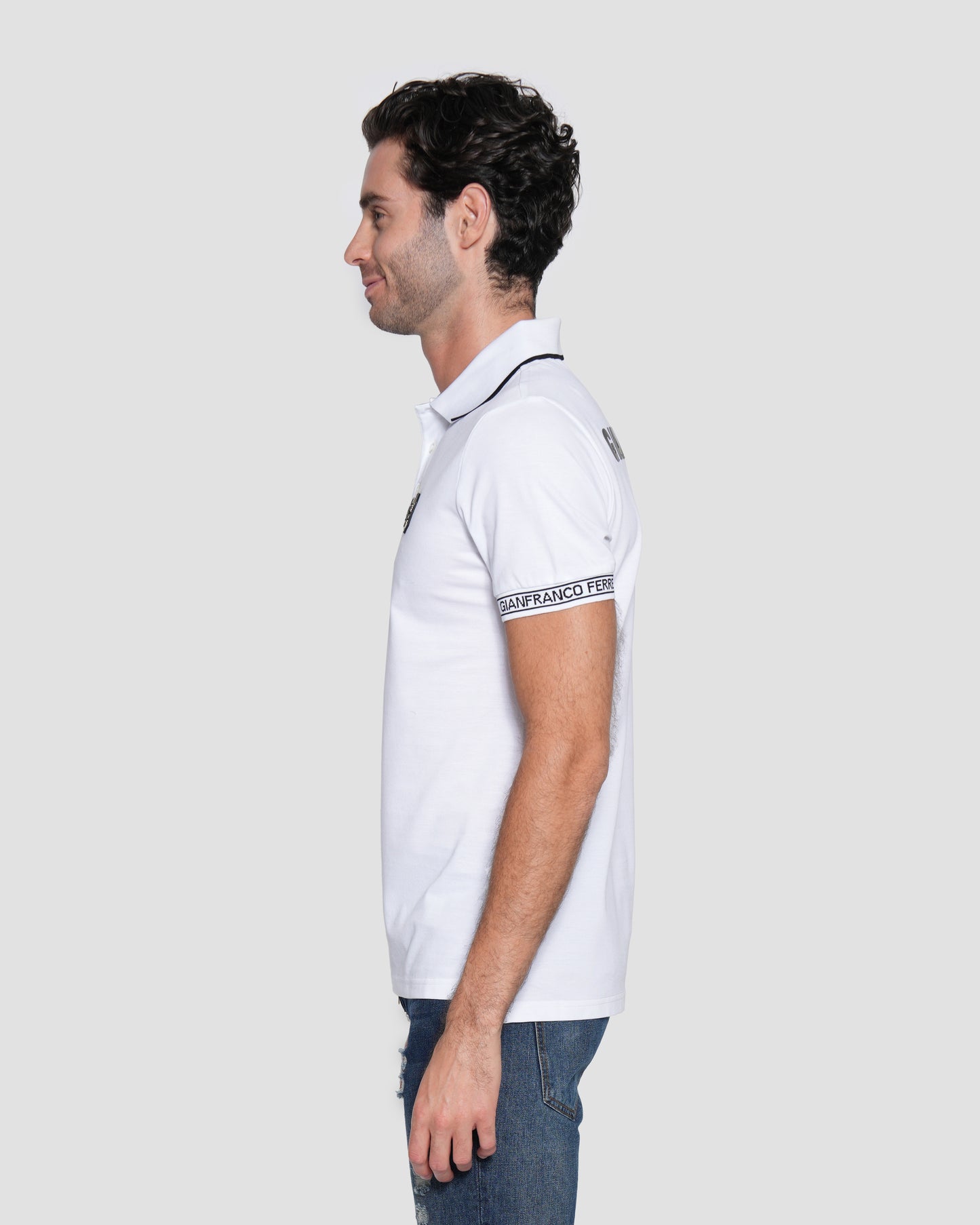 Jacquard Cotton Polo Shirt
