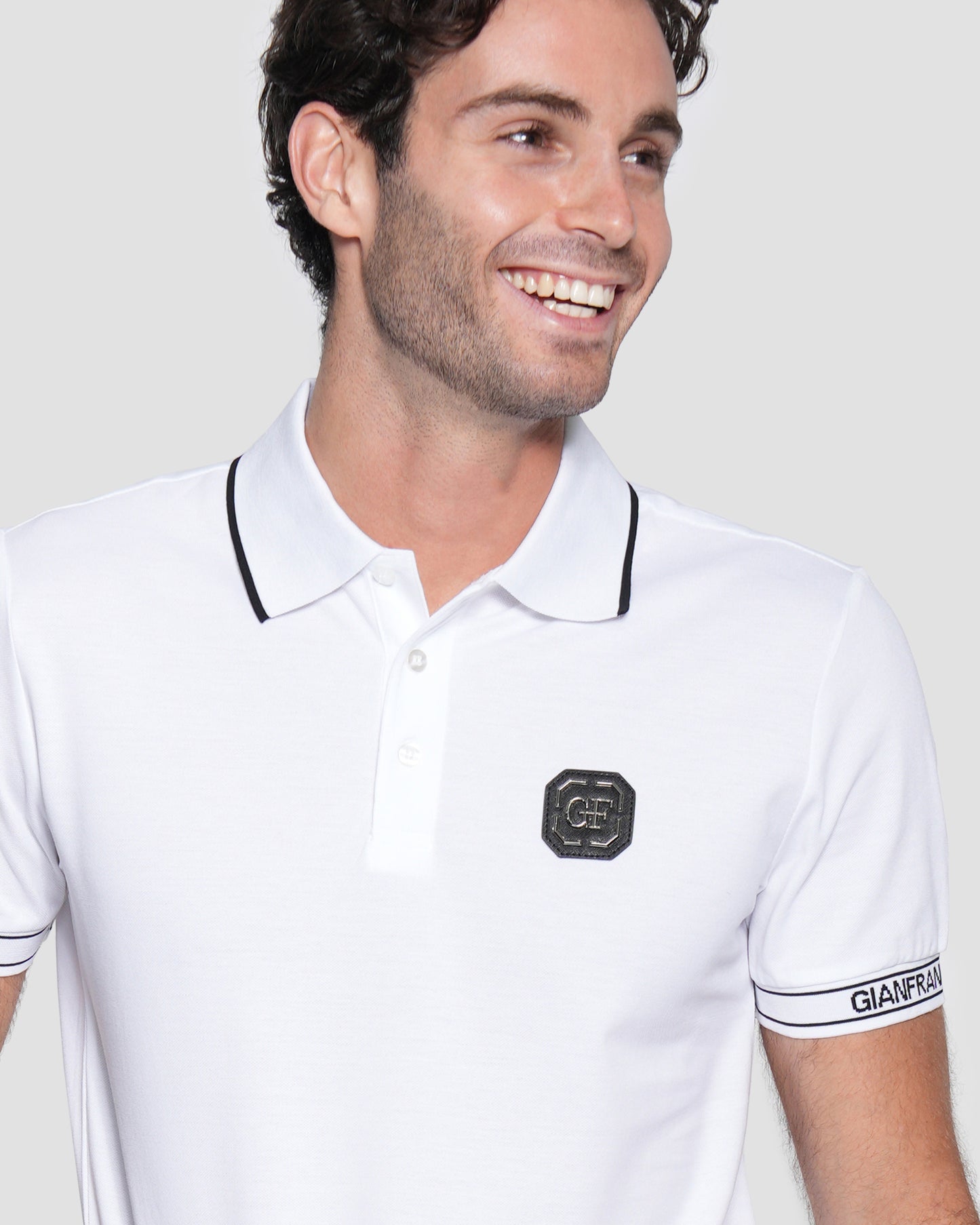 Jacquard Cotton Polo Shirt