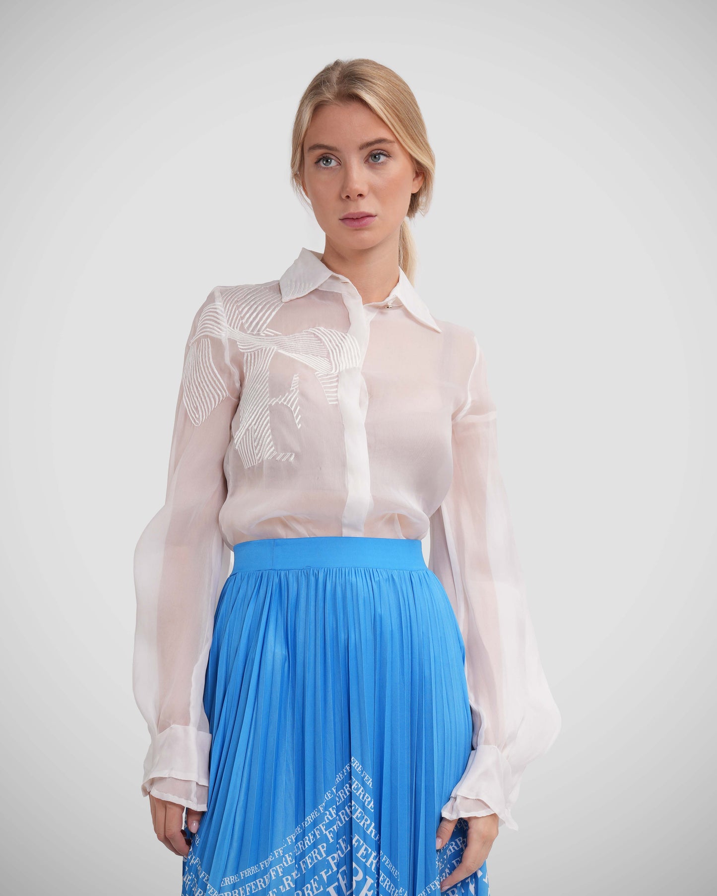 White Sheer Silk Shirt