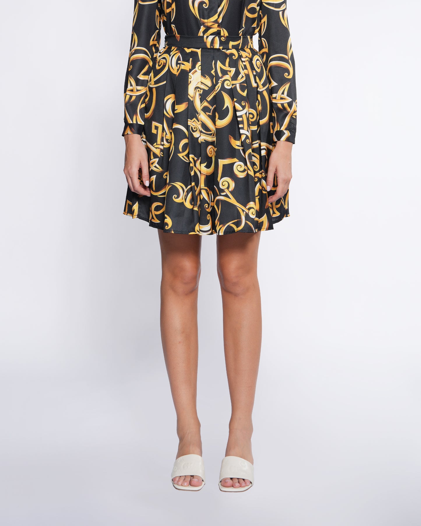 Gold Baroque Pleated Skirt