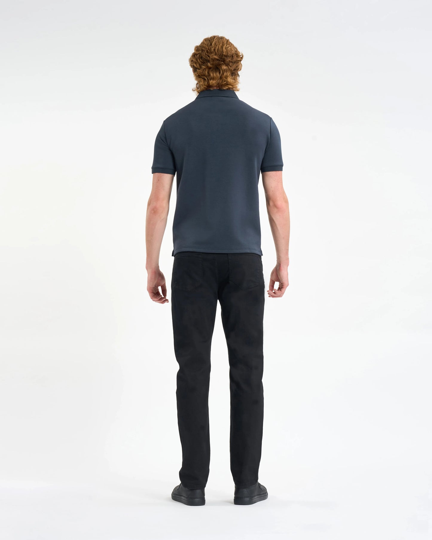 Charcoal Grey Snap-Placket Polo Shirt