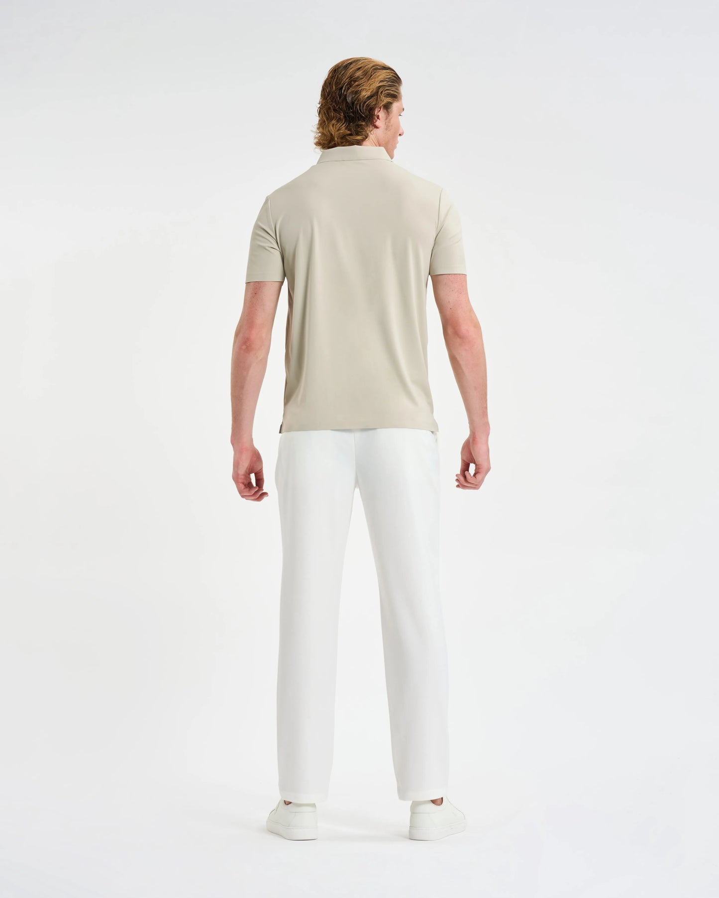 Sand Quarter-Zip Tech Polo