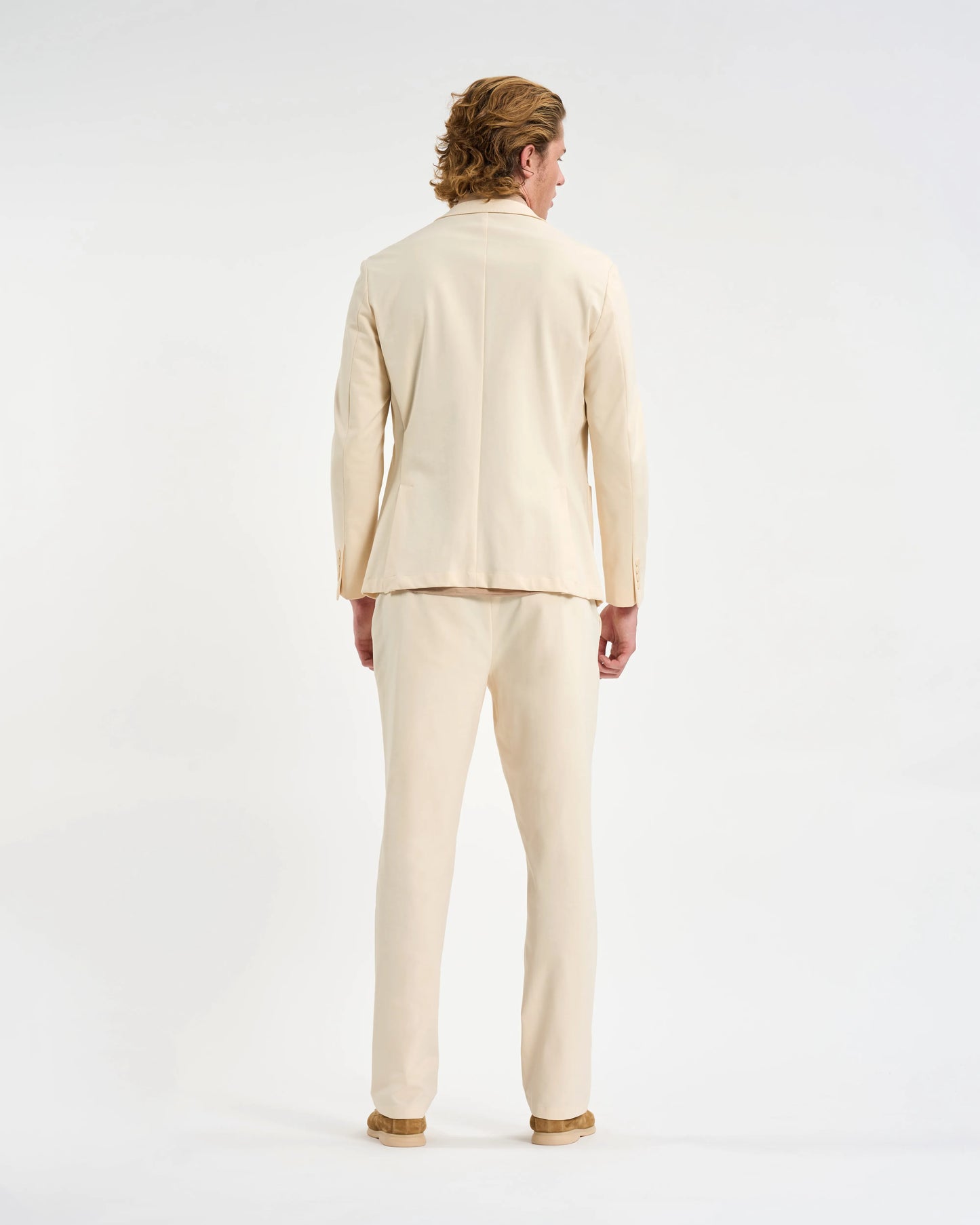 Cream Crest-Embossed Sport Coat