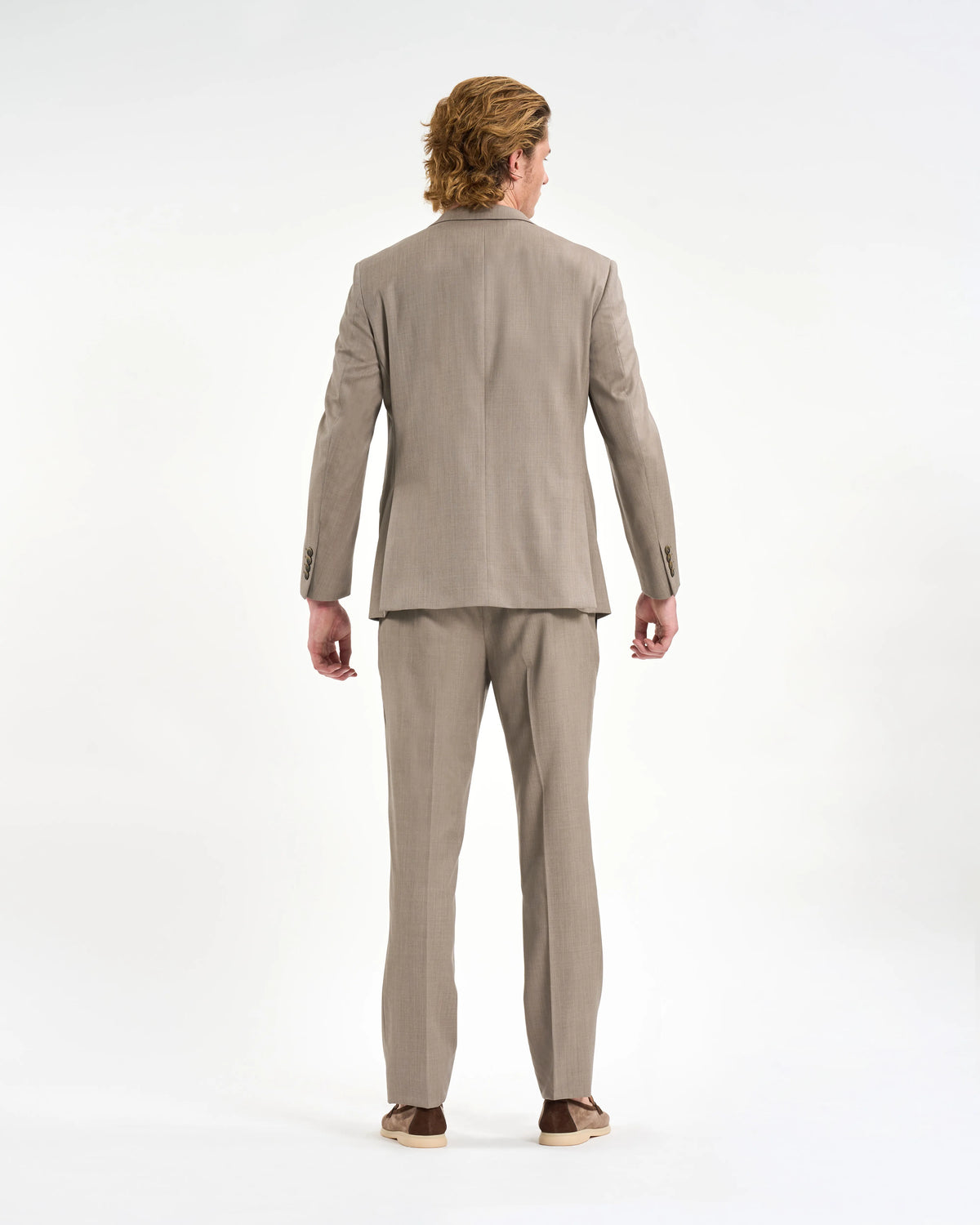 Taupe Melange Two-Piece Suit
