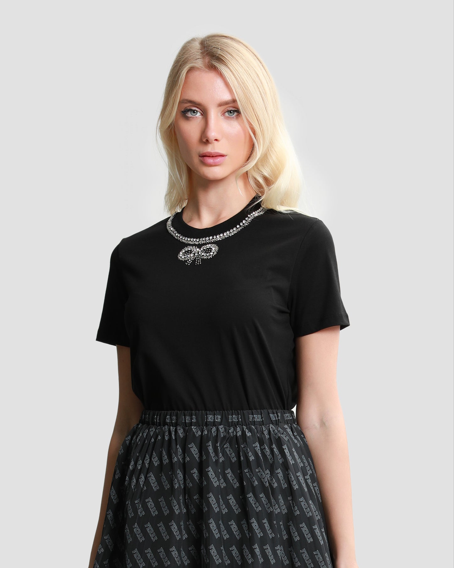 Embellished Black T-Shirt