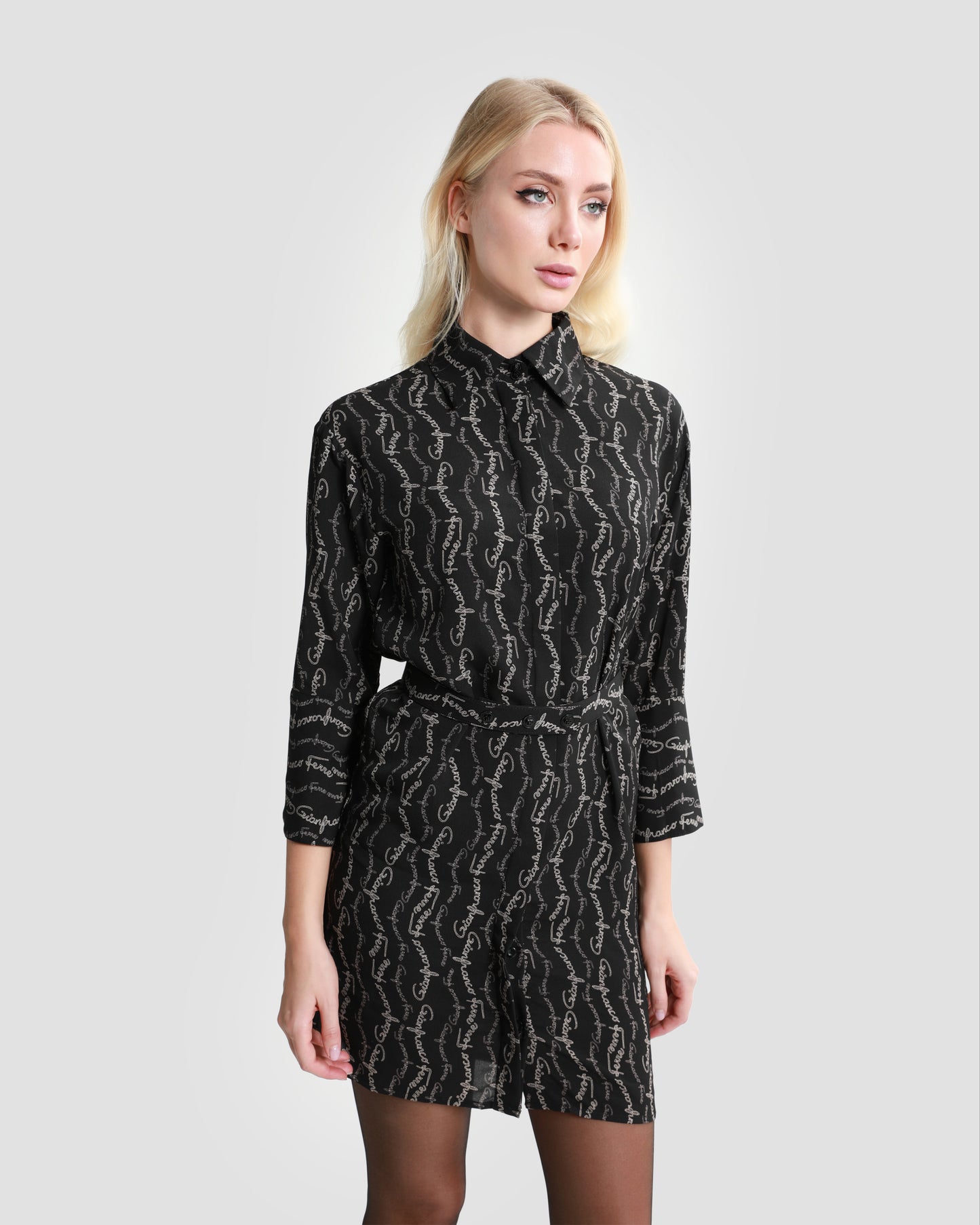 Logo Mini Dress with Belt