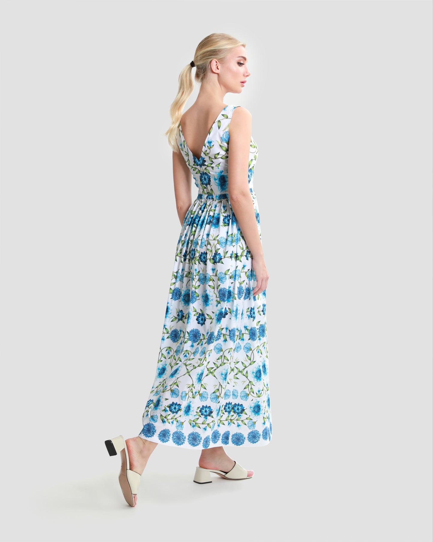 Floral Long Sleeveless Dress