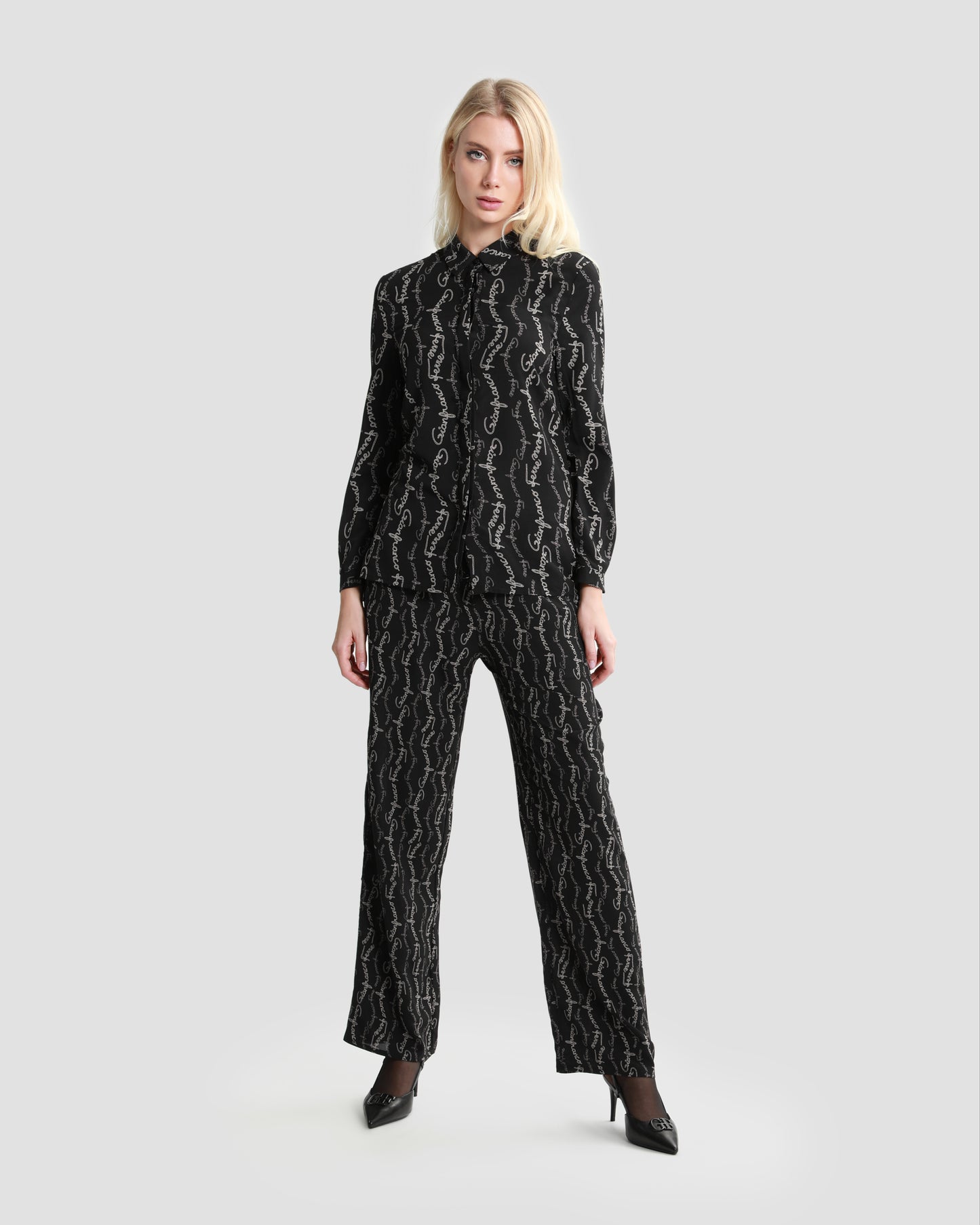 Logo Print Wide Leg Trouser