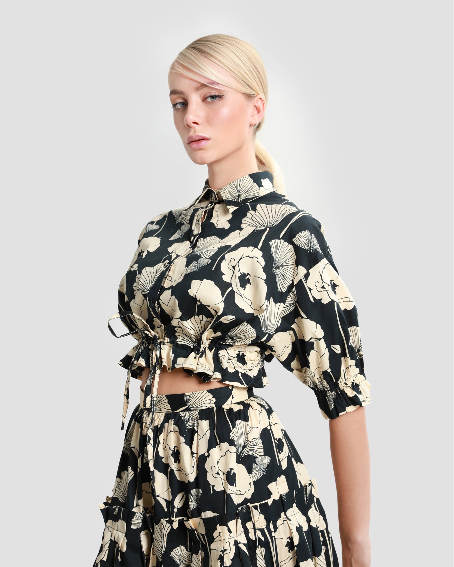 Poppy Floral Tie Top