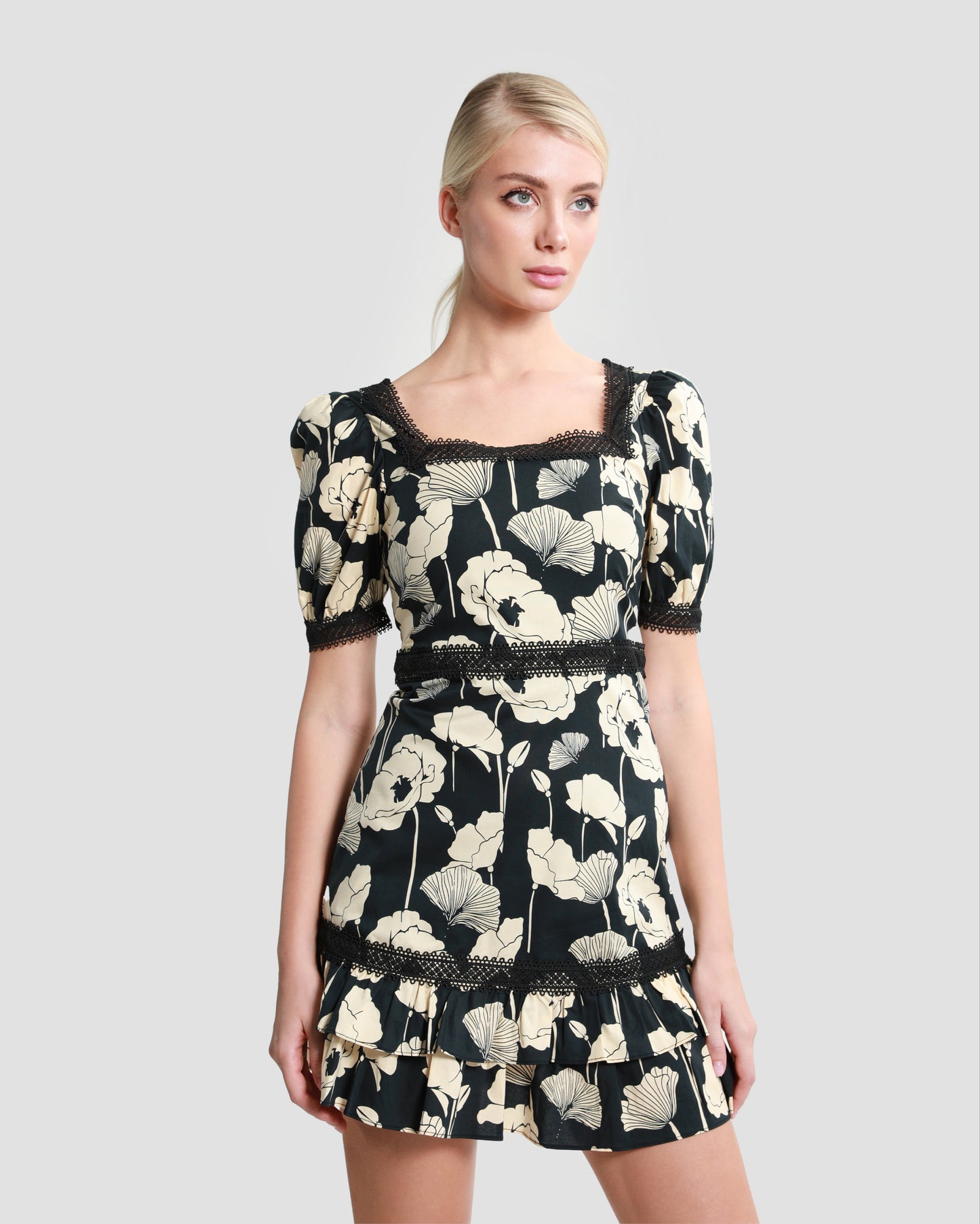 Poppy Floral Ruffle Mini Dress