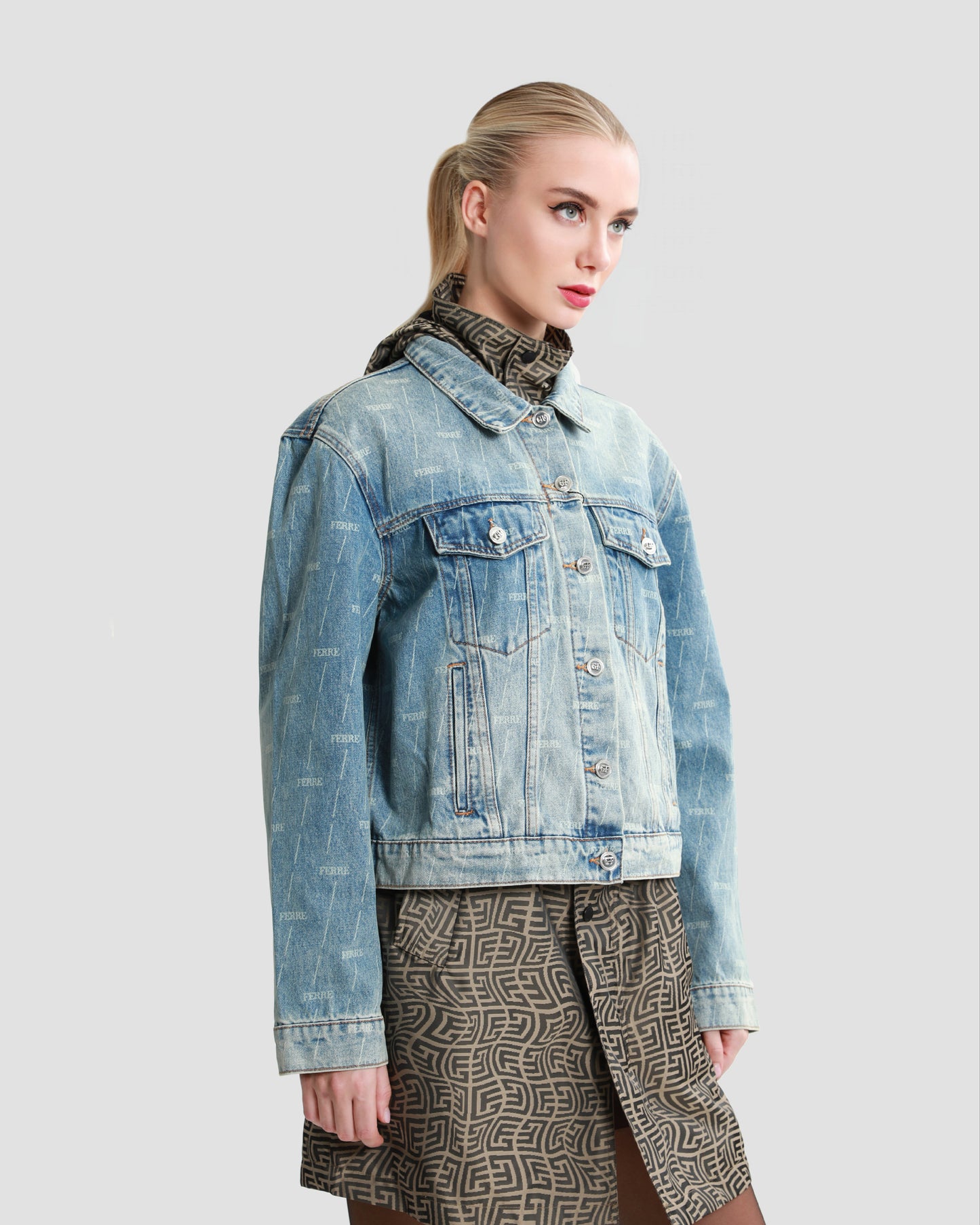 All-over Logo Denim Jacket