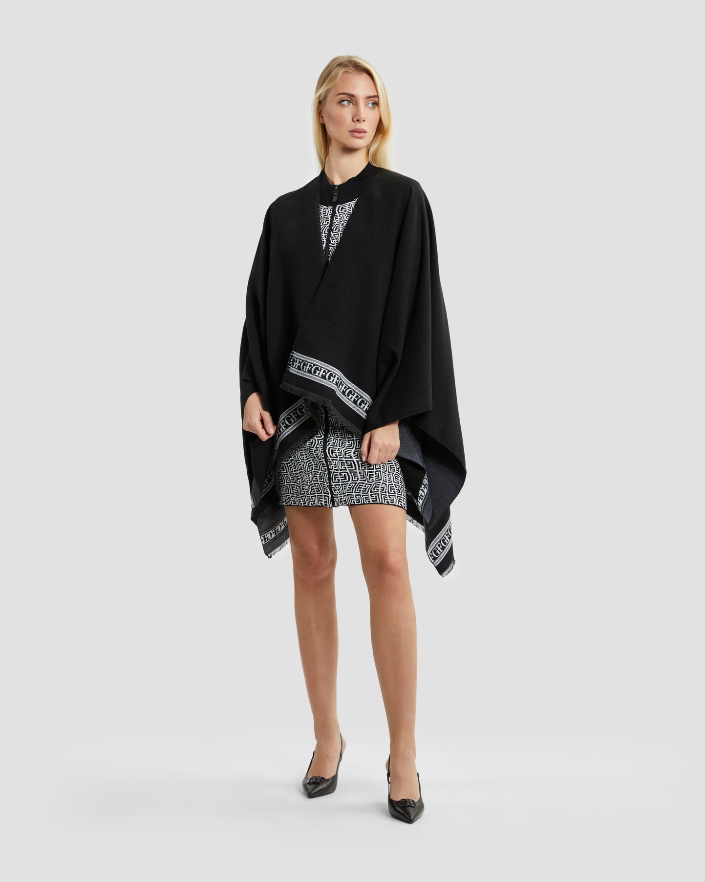 Monochrome Illusion Knit Dress