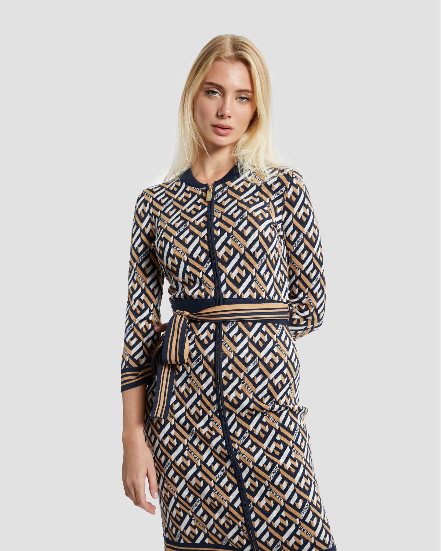 Monogram Sash Waist Dress