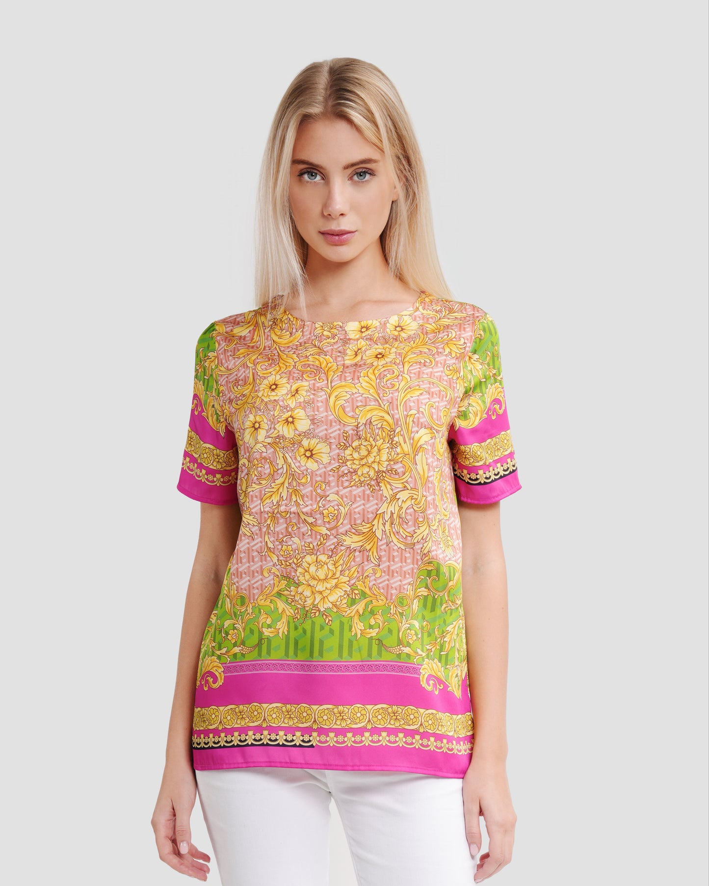 Geometric Baroque Print Top