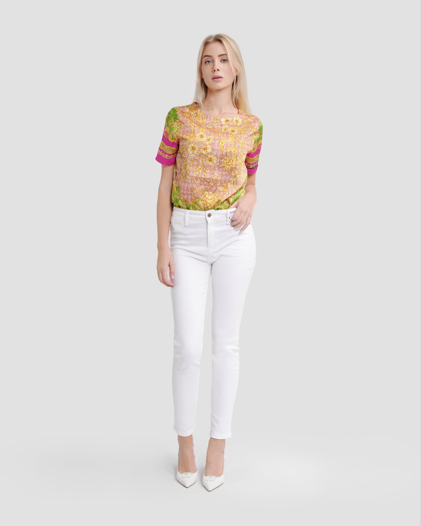 Geometric Baroque Print Top