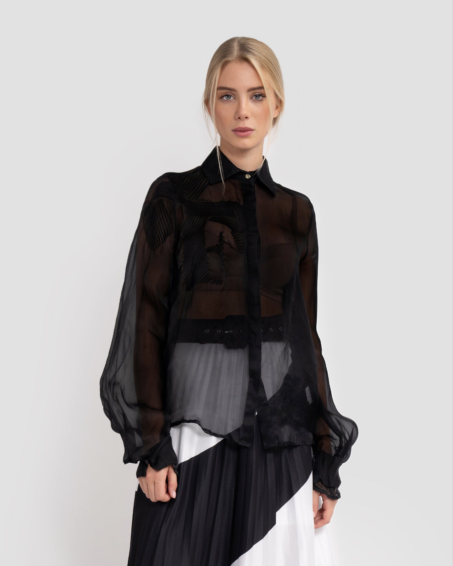 Black Sheer Silk Shirt