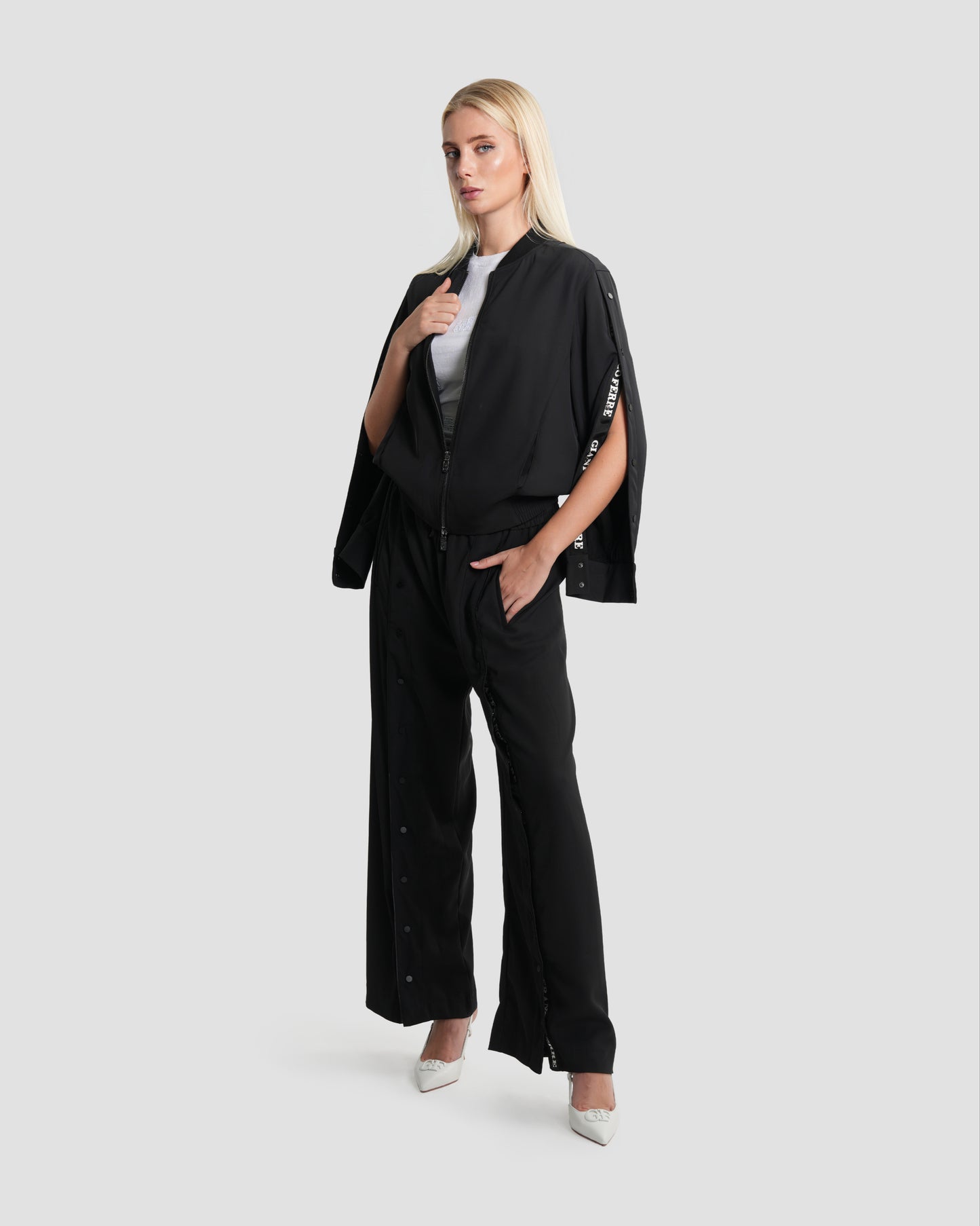 Button Slit Bomber Jacket