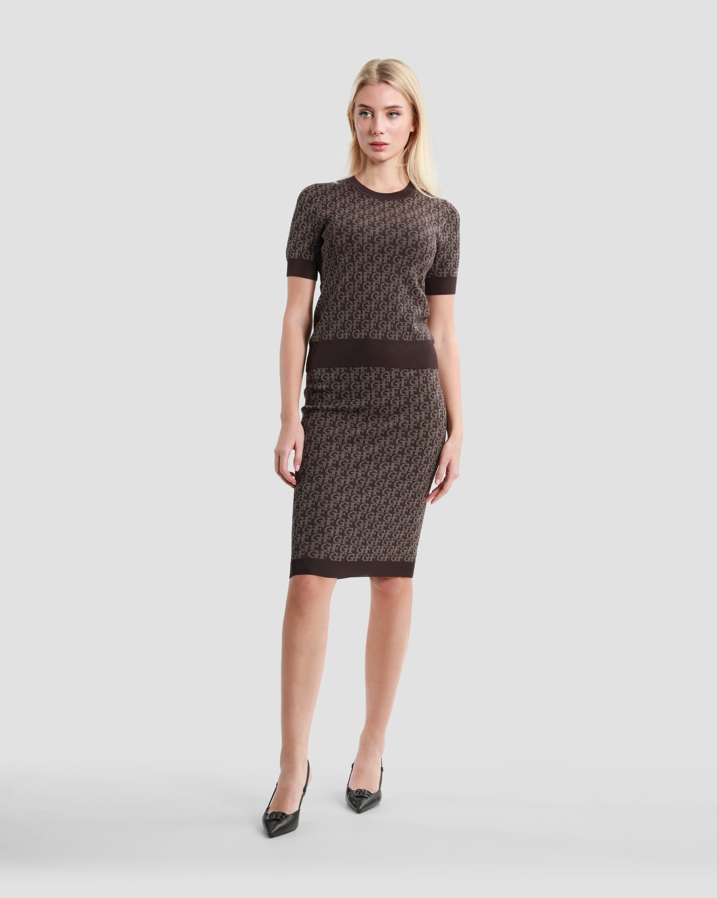 Contrast Monogram Knitted Top