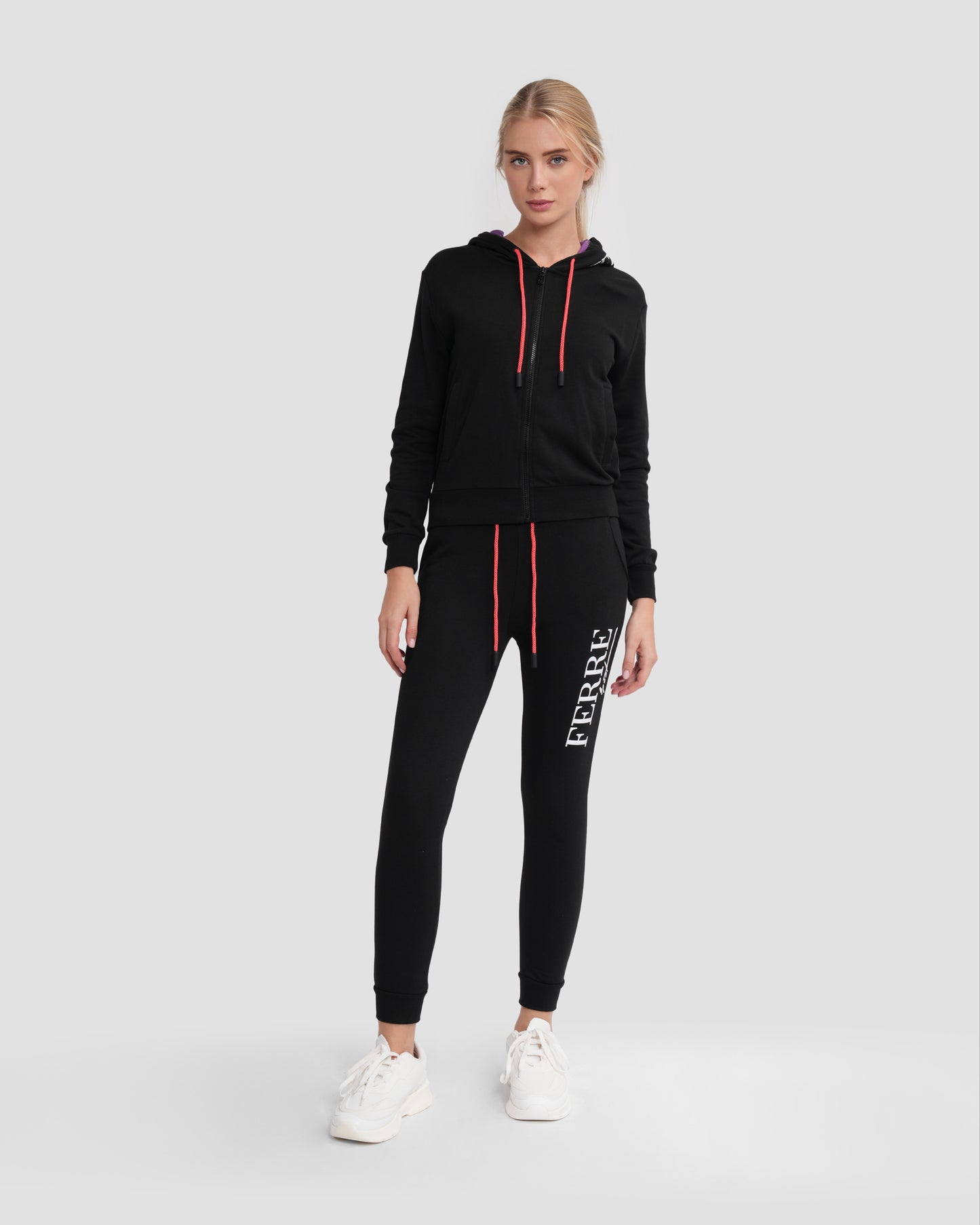 Graphic Print Zip-Up Tracksuit Set