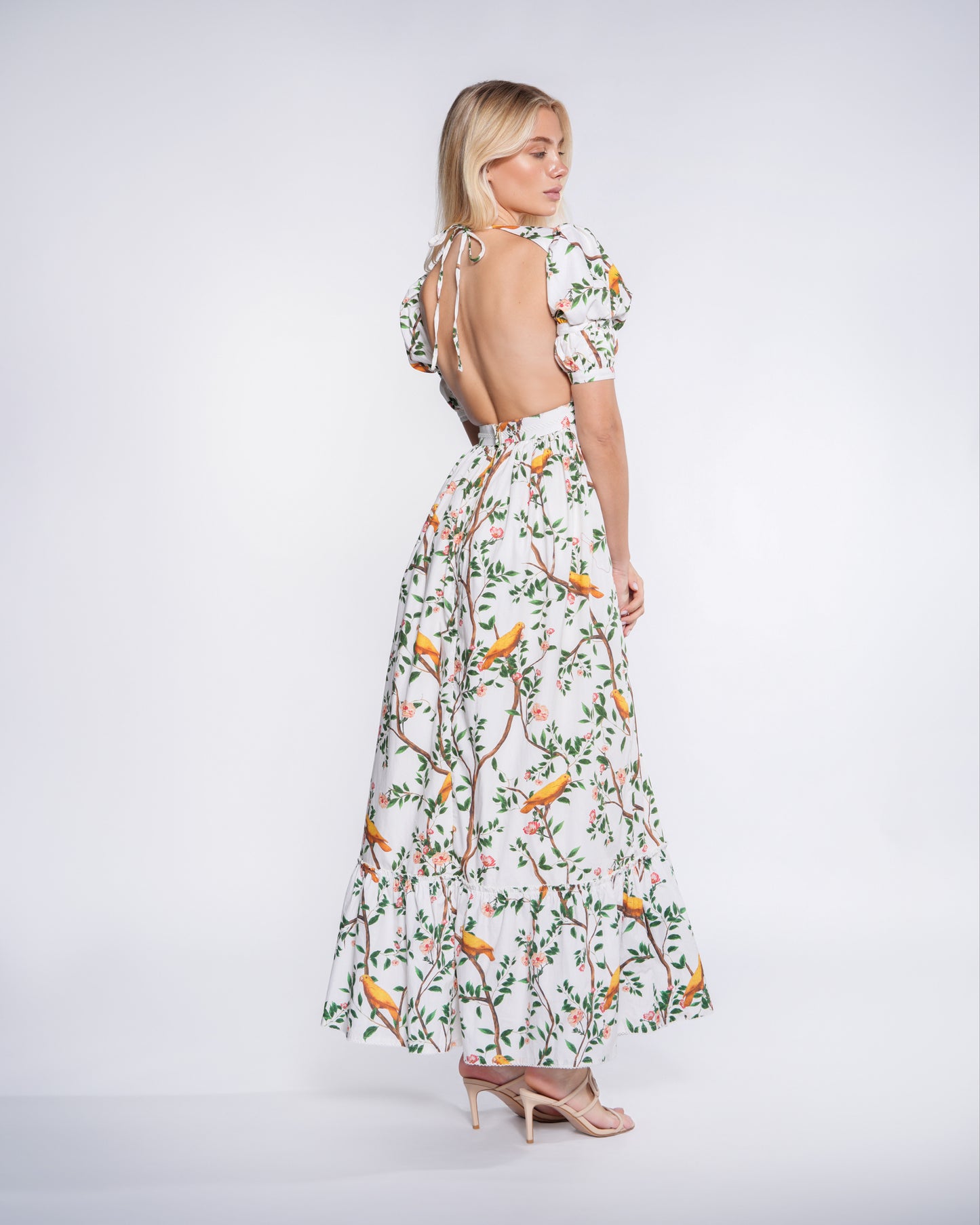Floral Open Back Maxi Dress