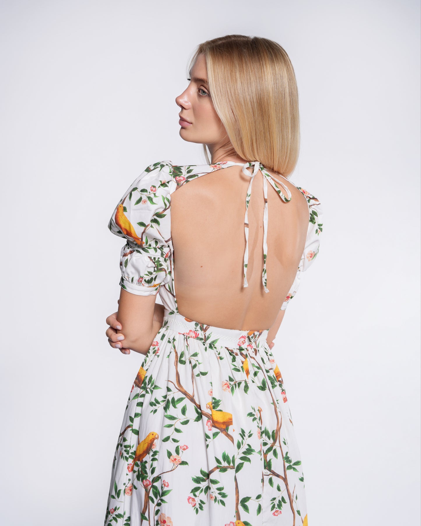Floral Open Back Maxi Dress