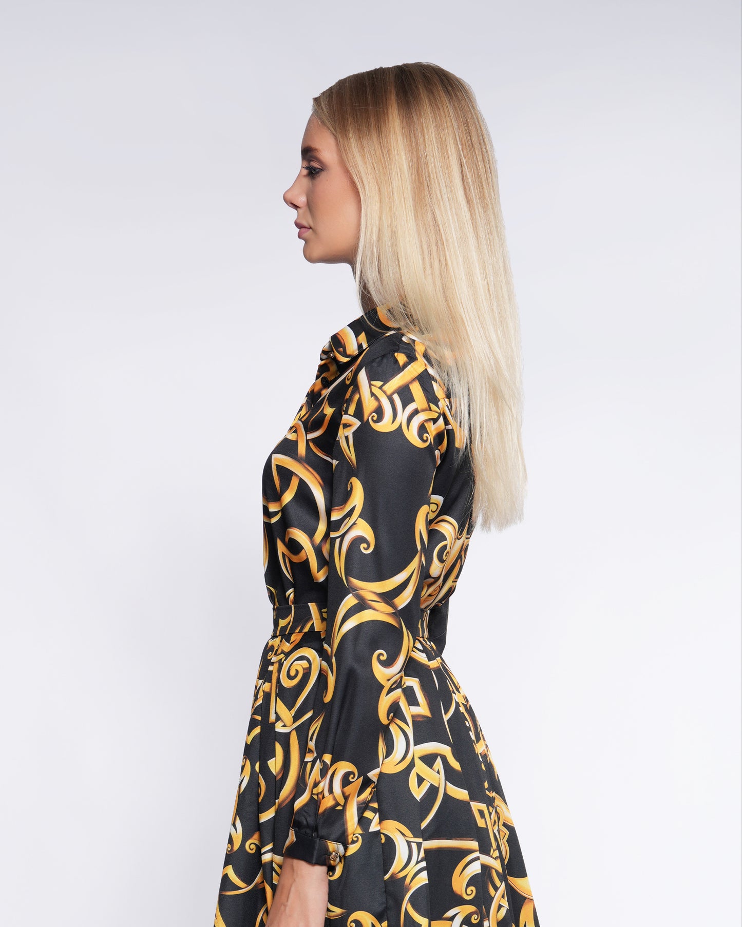 Gold Baroque Print Shirt