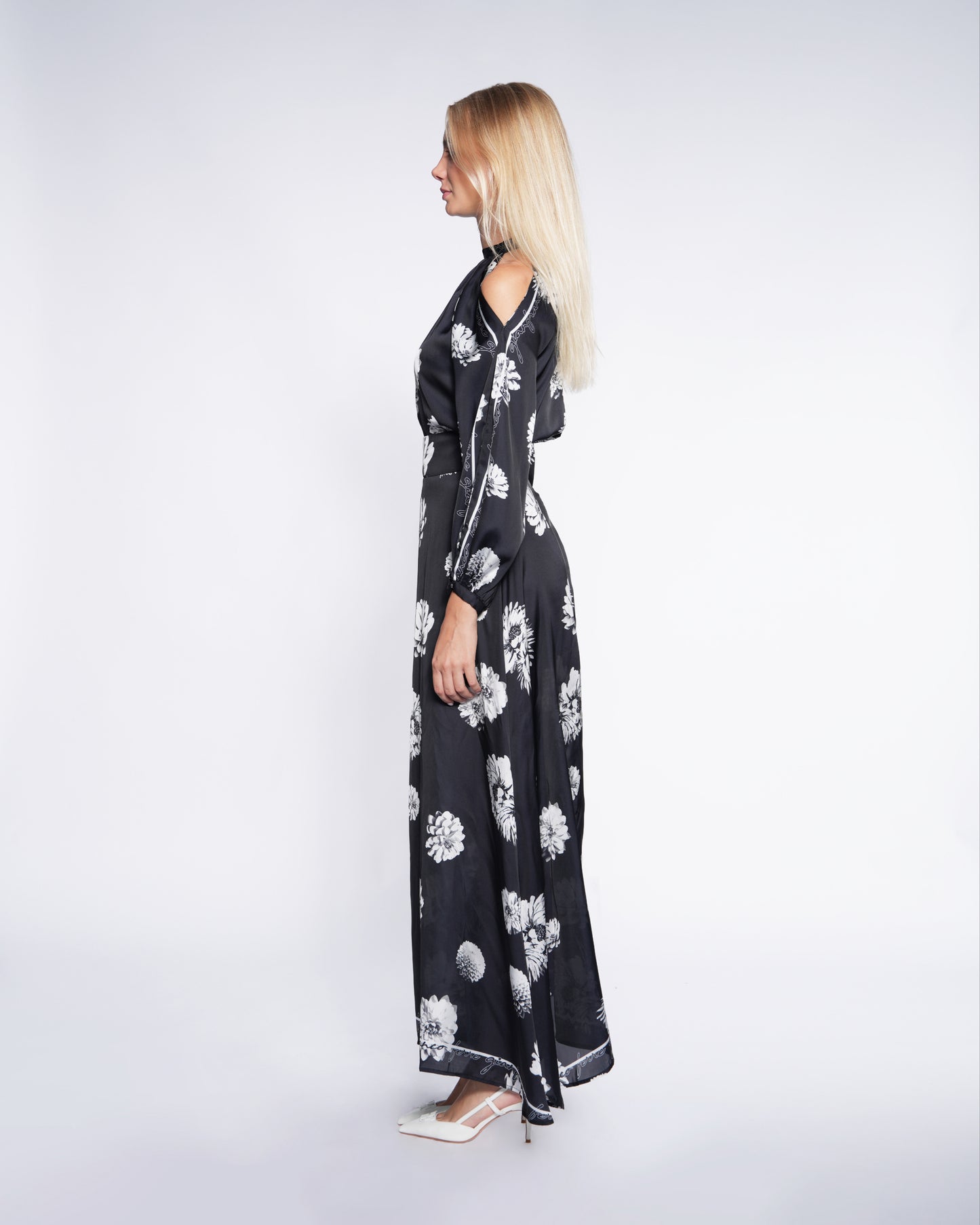 Floral Cut-Out Maxi Dress
