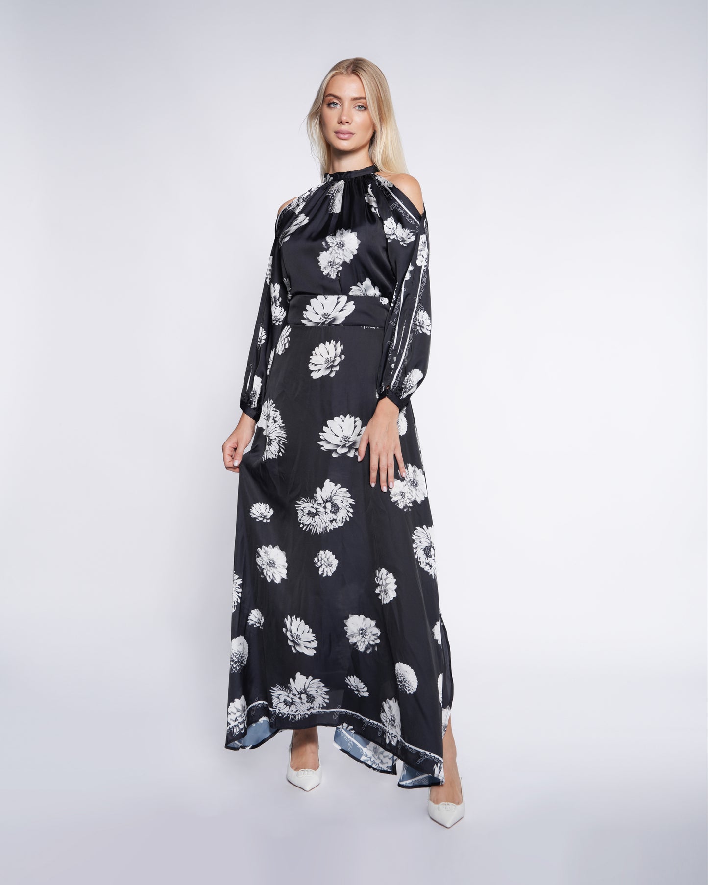 Floral Cut-Out Maxi Dress