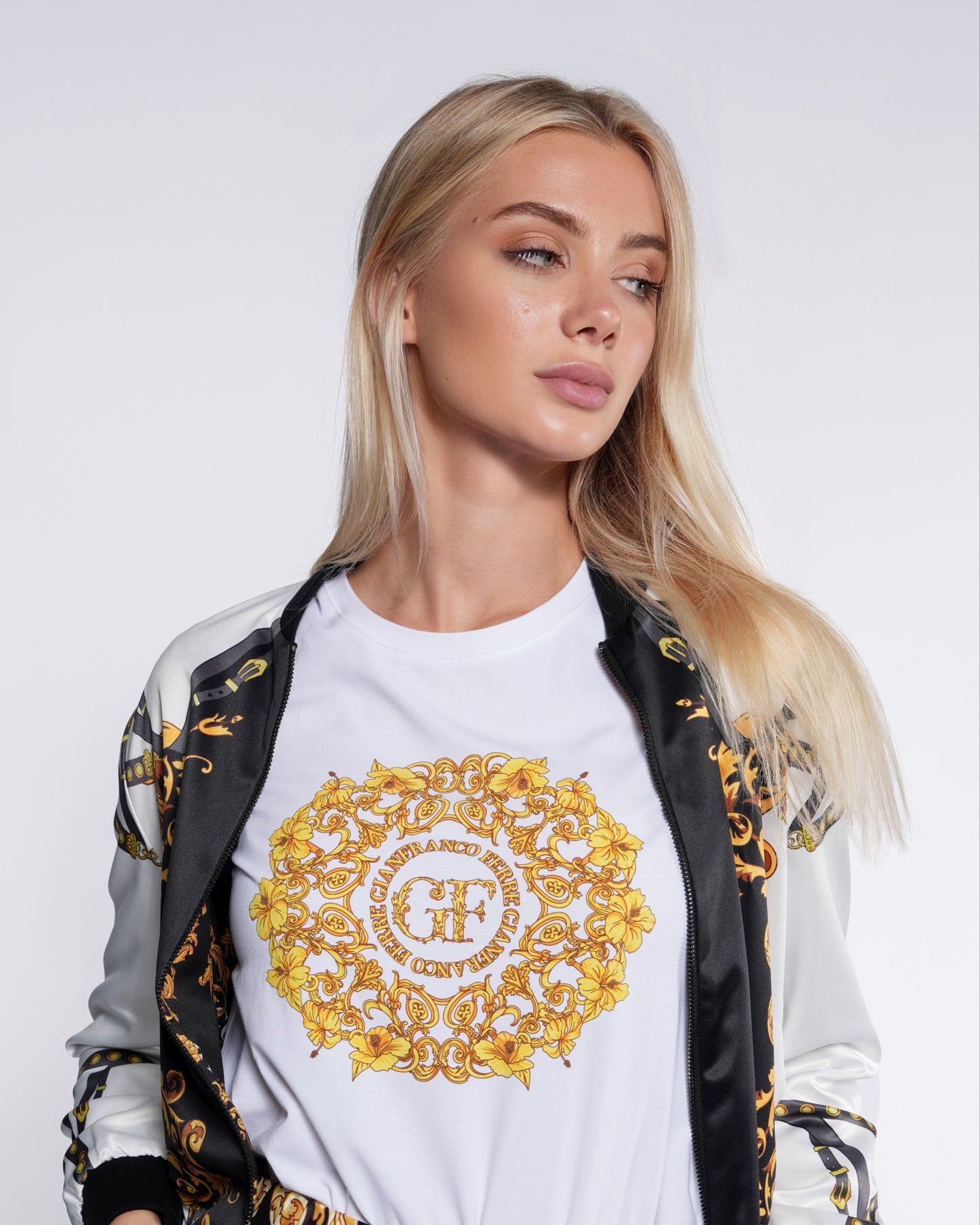 Baroque Print Reversible Bomber Jacket