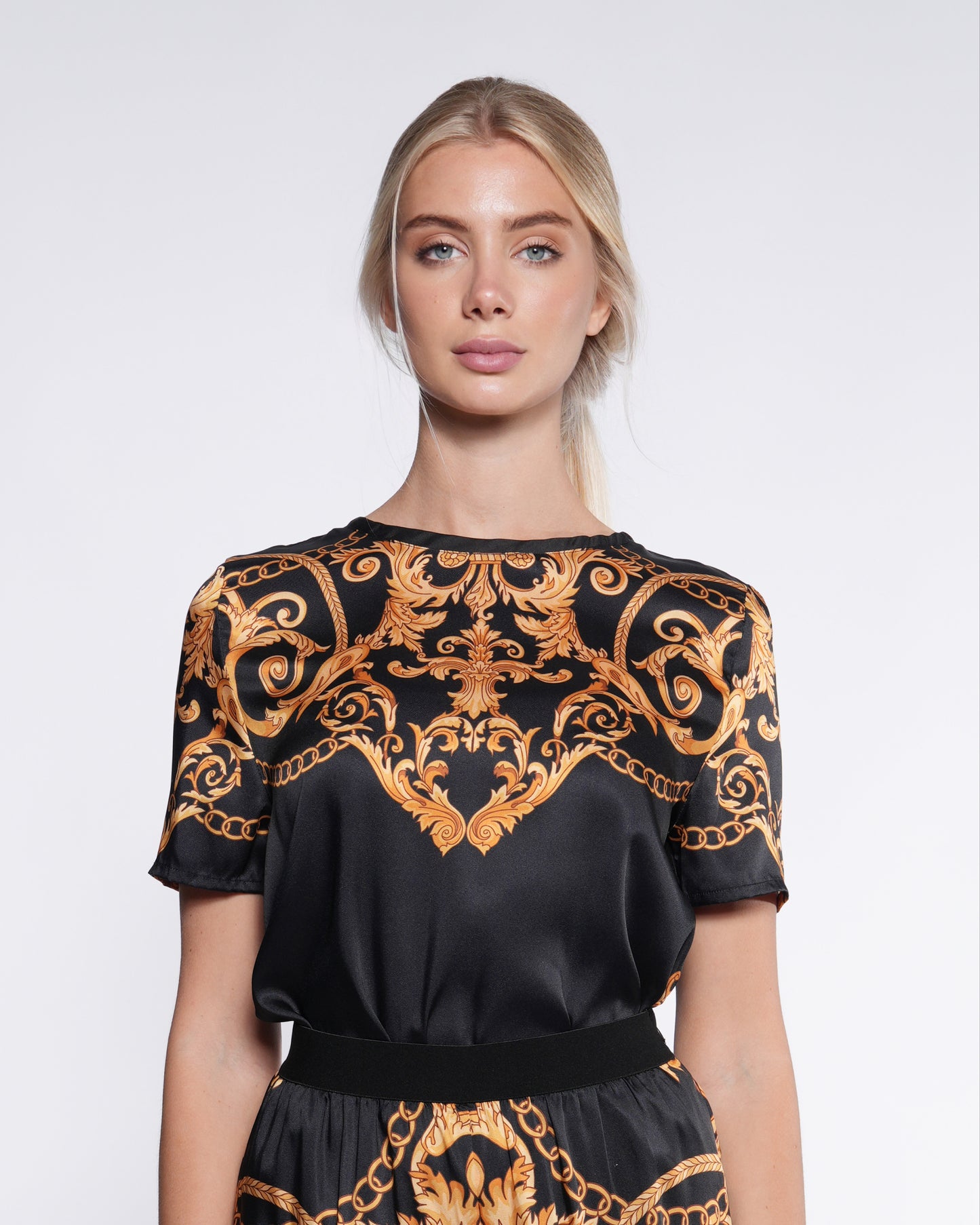 Baroque Chain Print Top