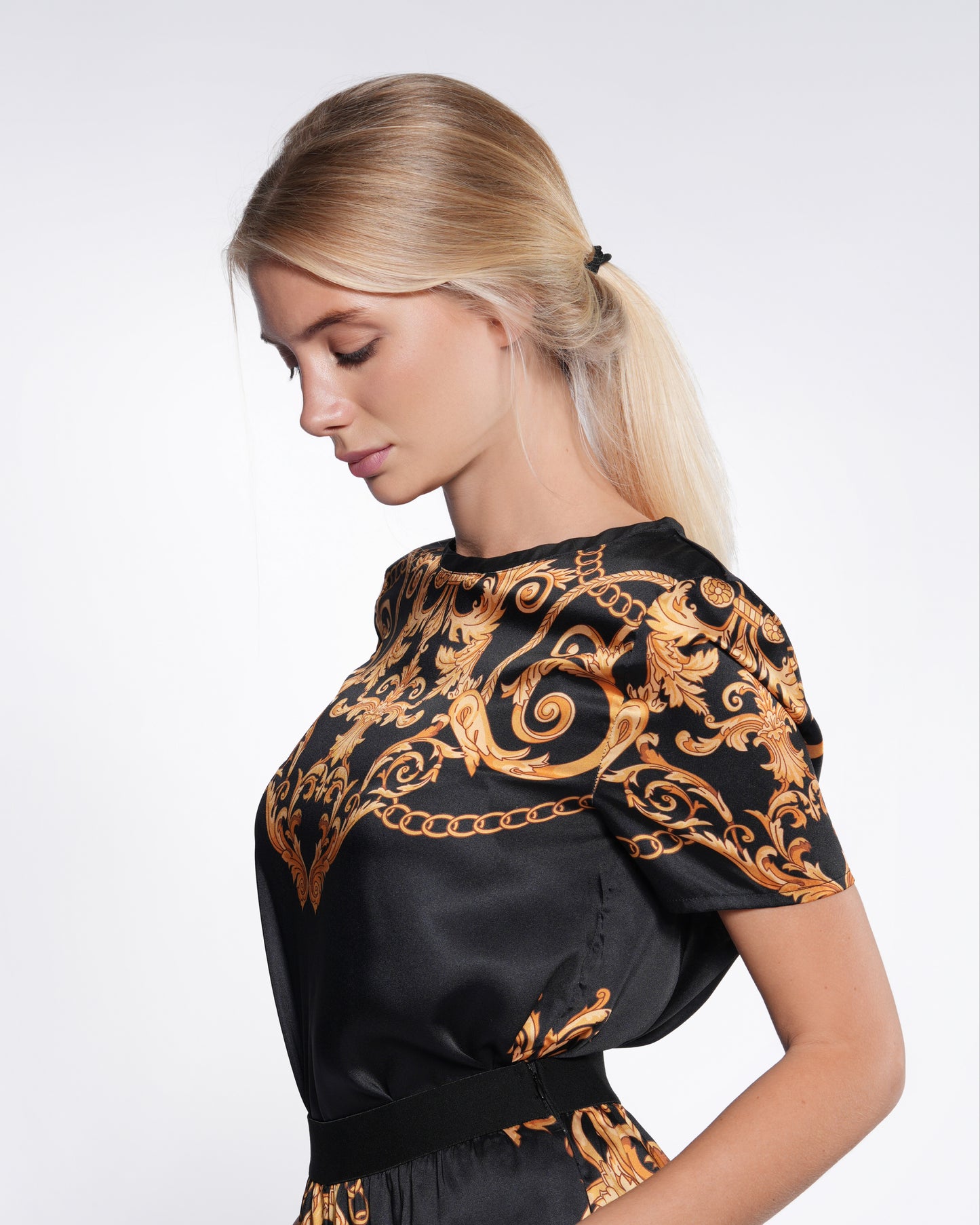 Baroque Chain Print Top