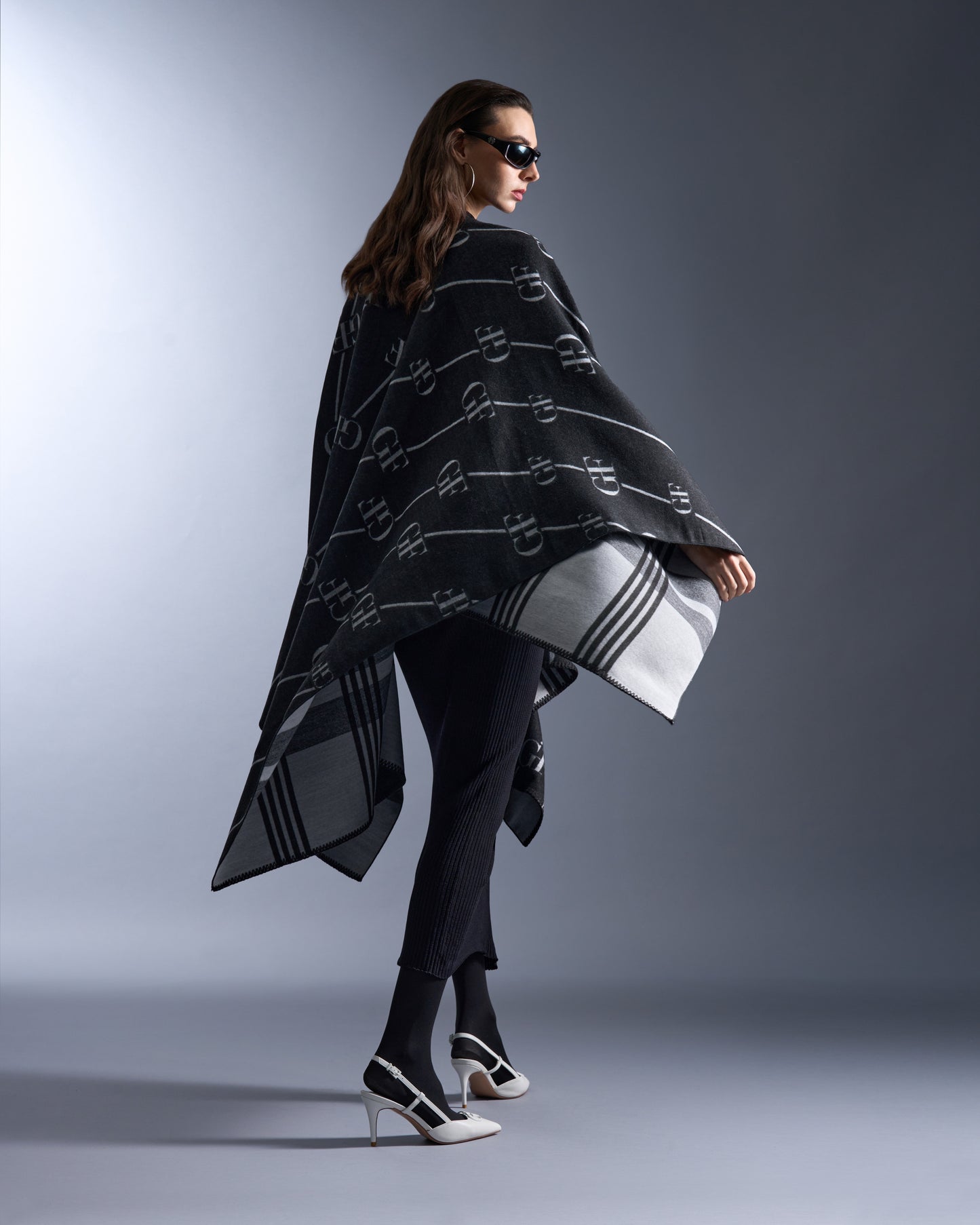 Reversible Monochrome Poncho