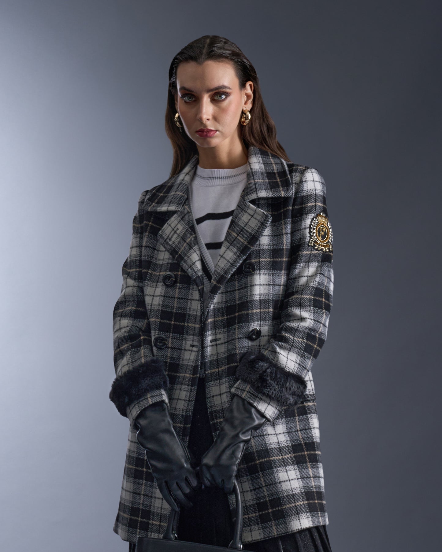 Plaid Imperial Patched Coat