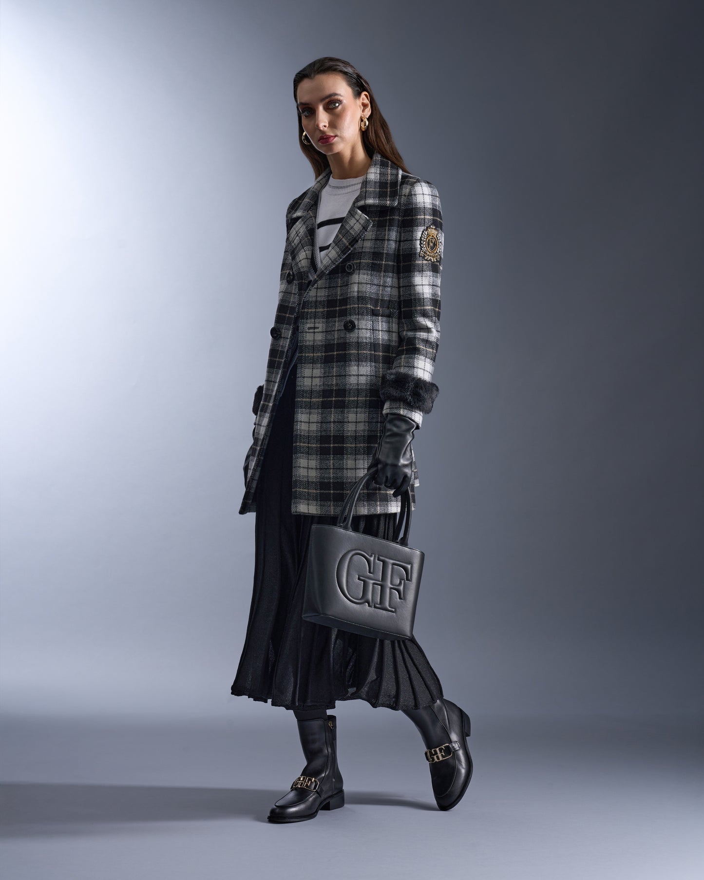 Plaid Imperial Patched Coat