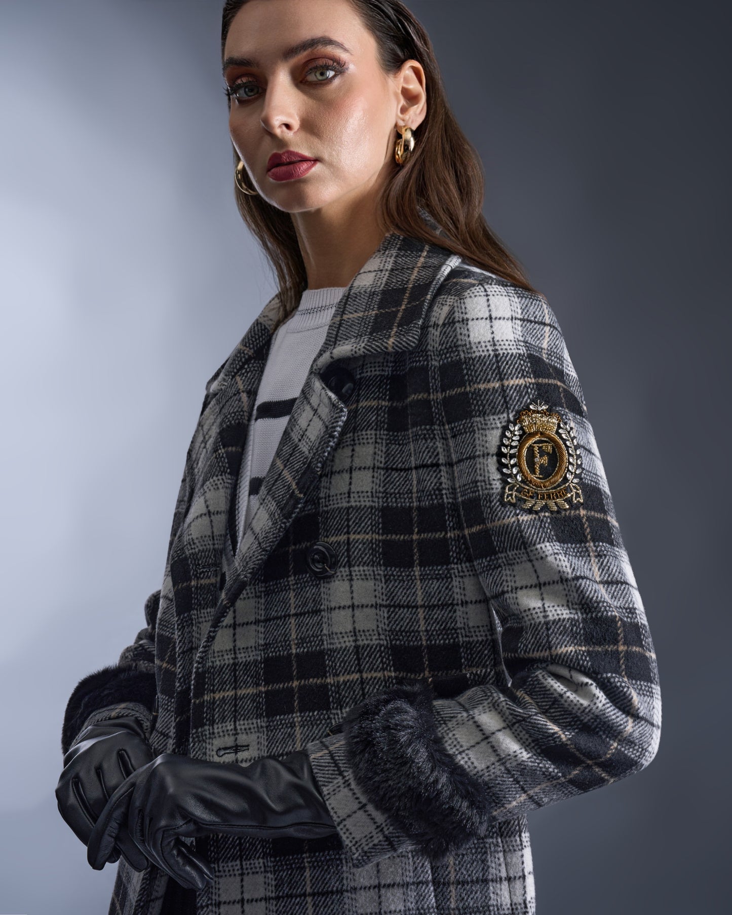 Plaid Imperial Patched Coat