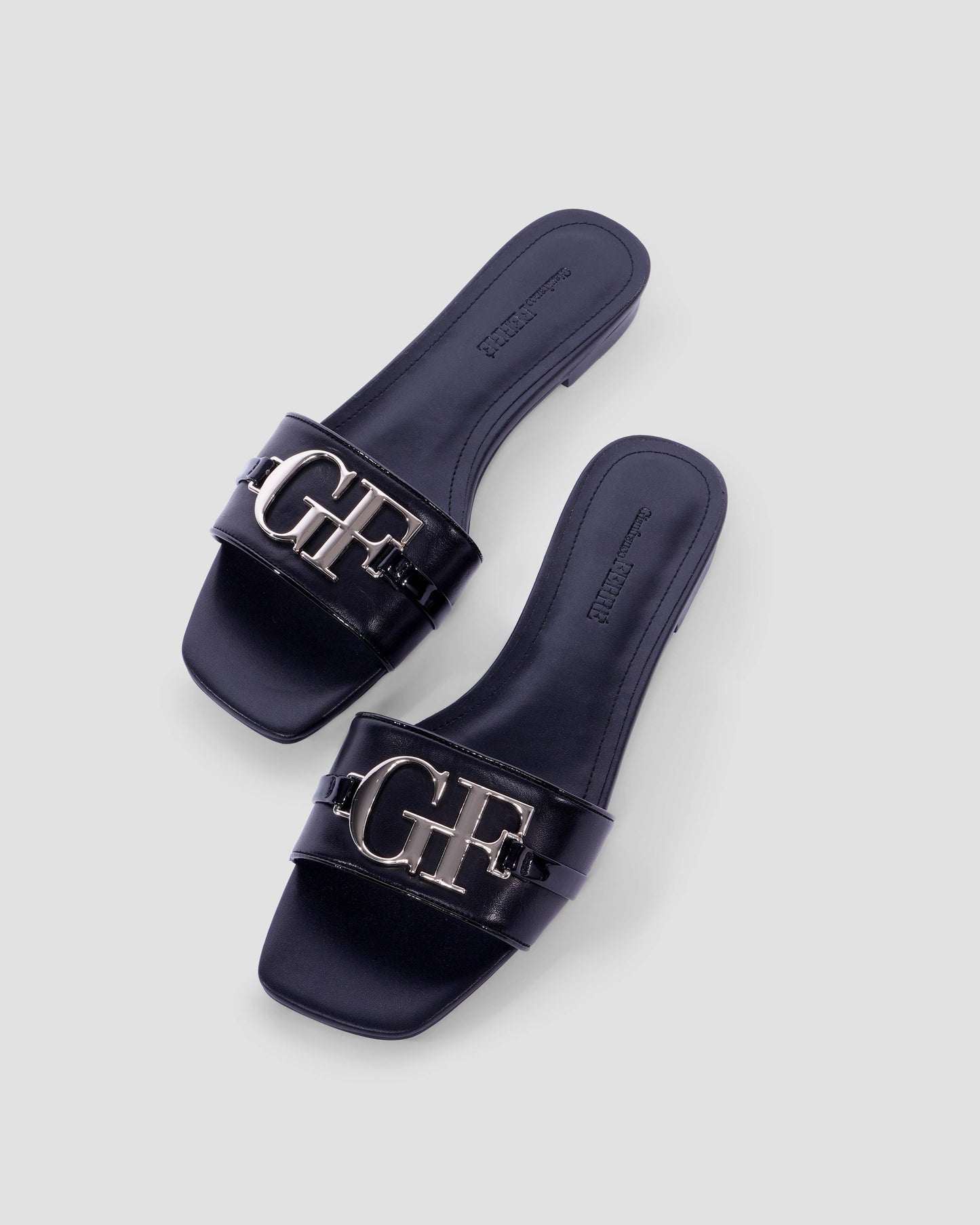 Metal Logo Flat Sandals