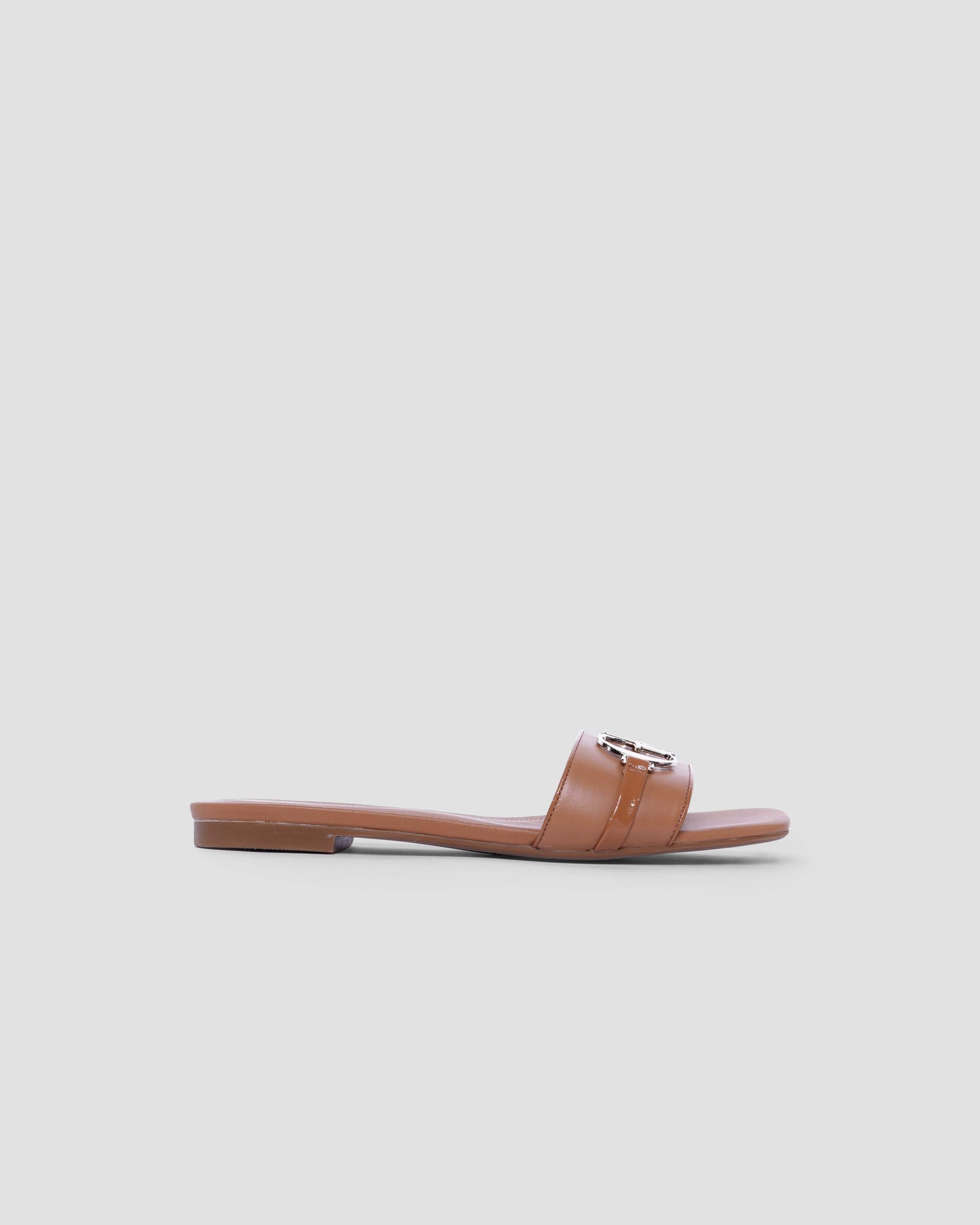 Metal Logo Flat Sandals