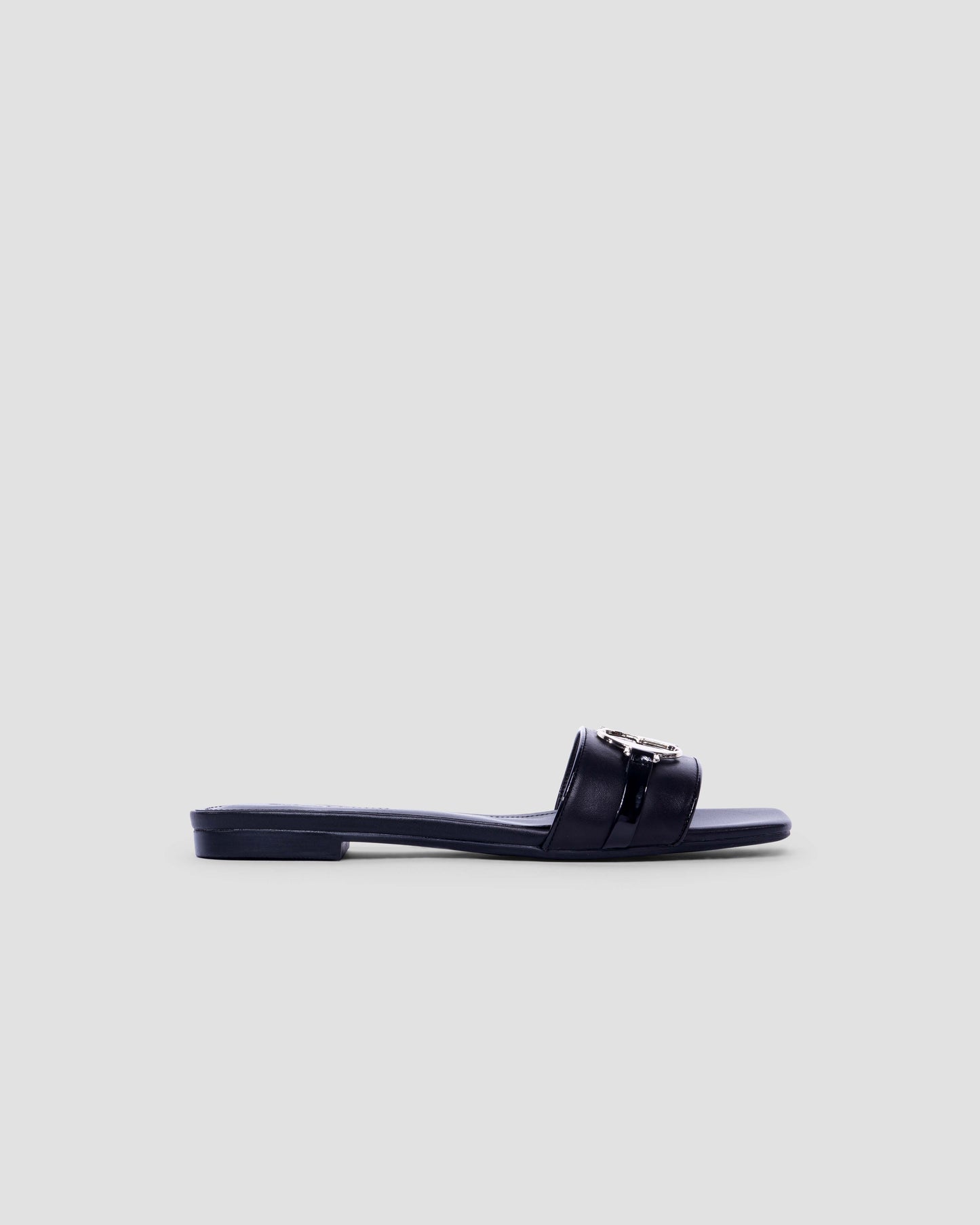 Metal Logo Flat Sandals