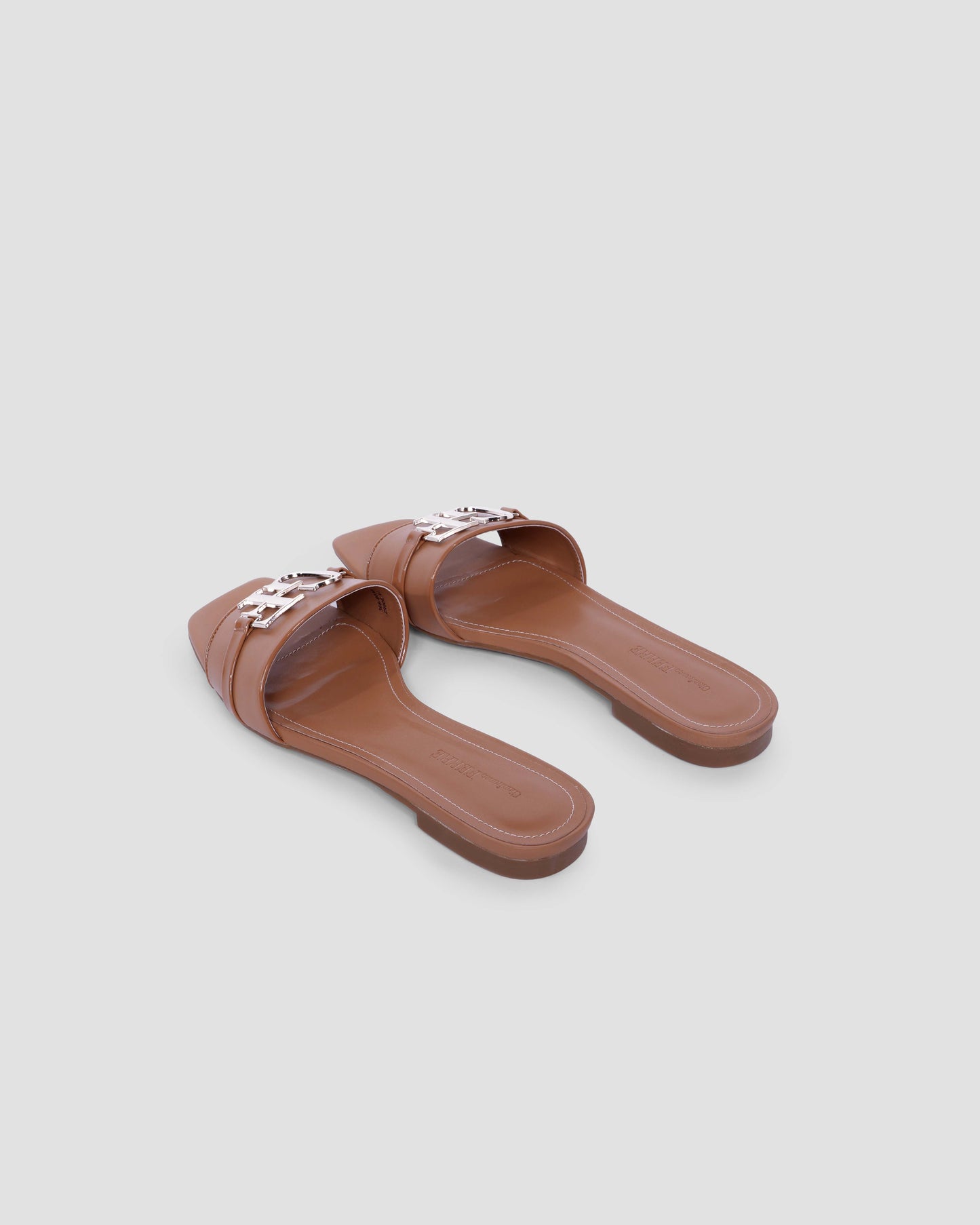 Metal Logo Flat Sandals