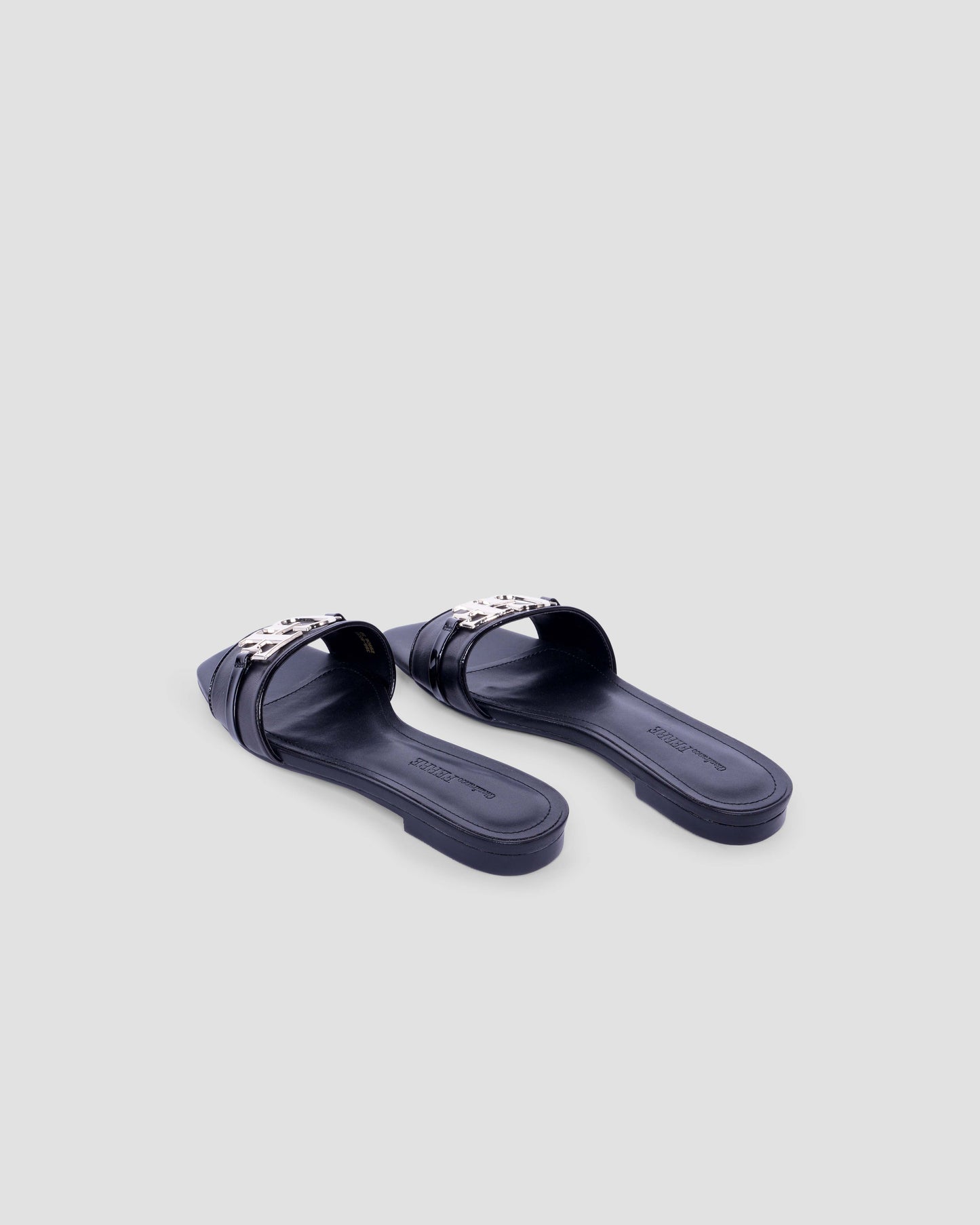 Metal Logo Flat Sandals